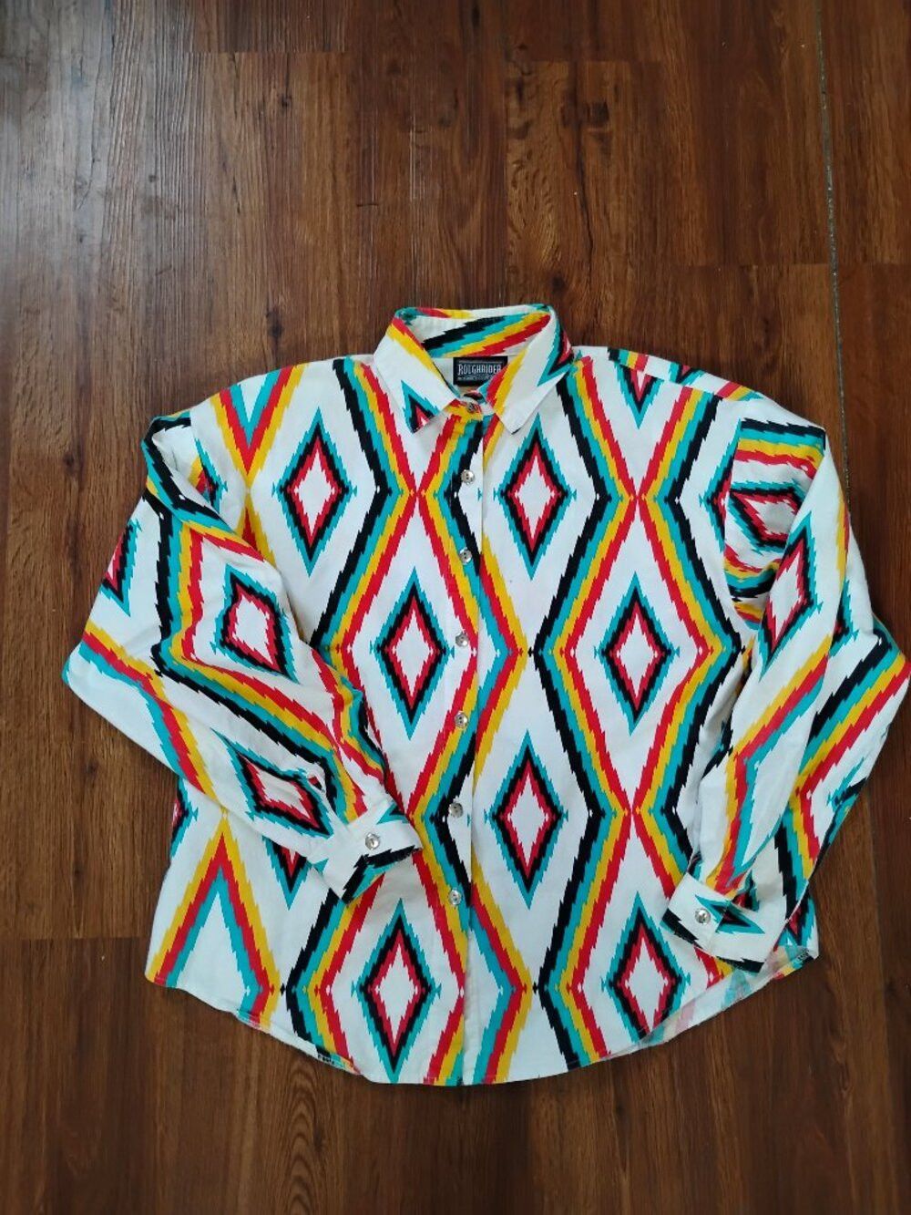 Other Vintage Roughrider Circle T Diamonds Western Button Shirt Size L / US 10 / IT 46 - 2 Thumbnail