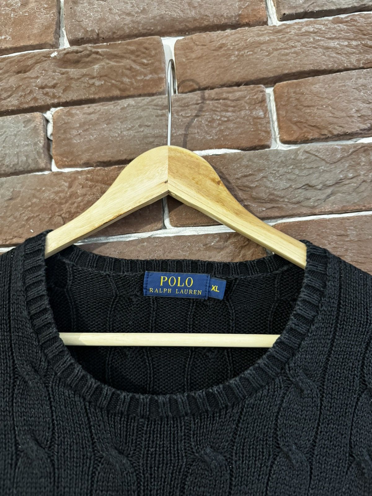 Polo Ralph Lauren Rare Polo Ralph Lauren Cable Knit Black Sweater Hype Y2K Size US XL / EU 56 / 4 - 5 Thumbnail