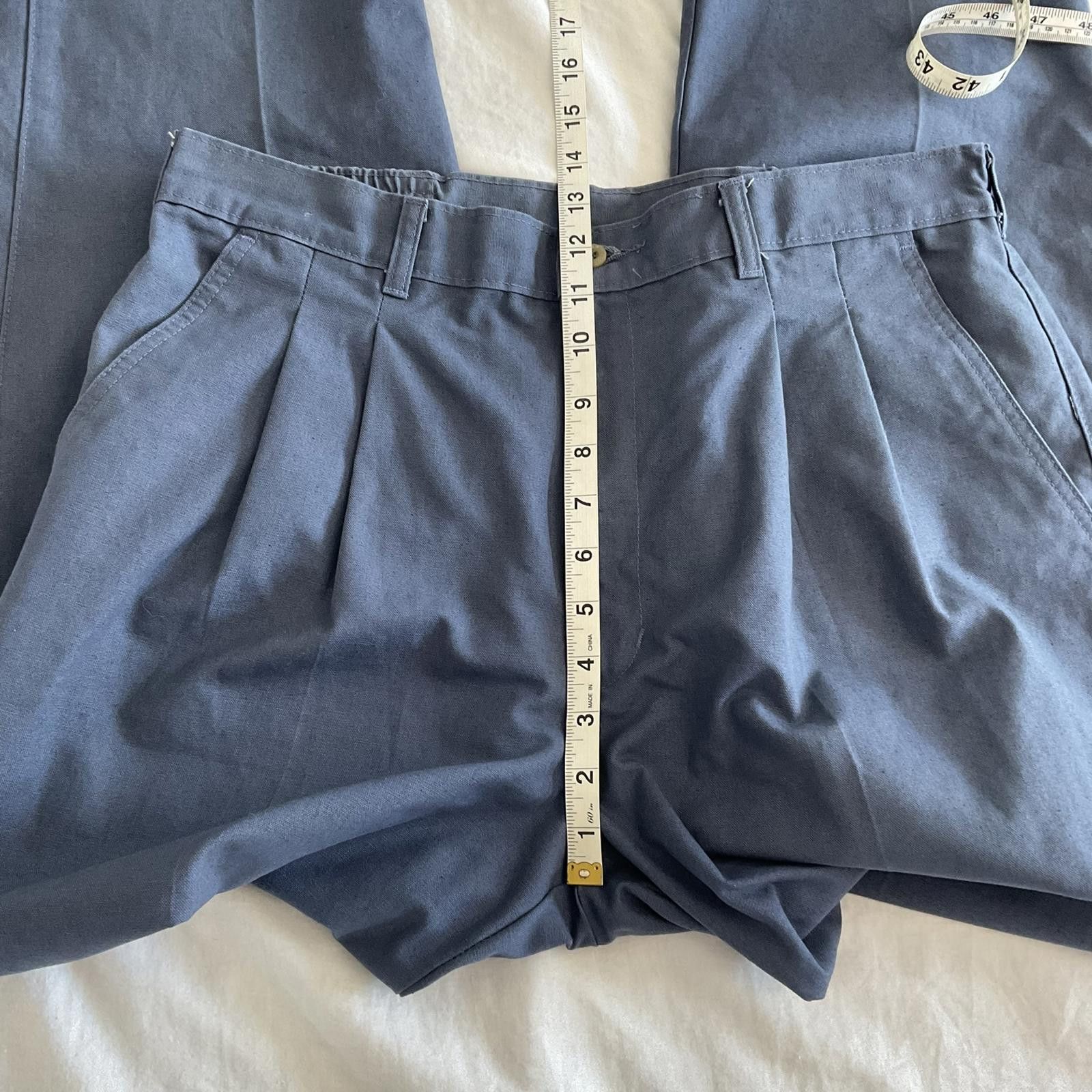 Vintage VTG 80's Brittania mens blue pleated loose trousers 36 x 30 Size US 36 / EU 52 - 8 Thumbnail