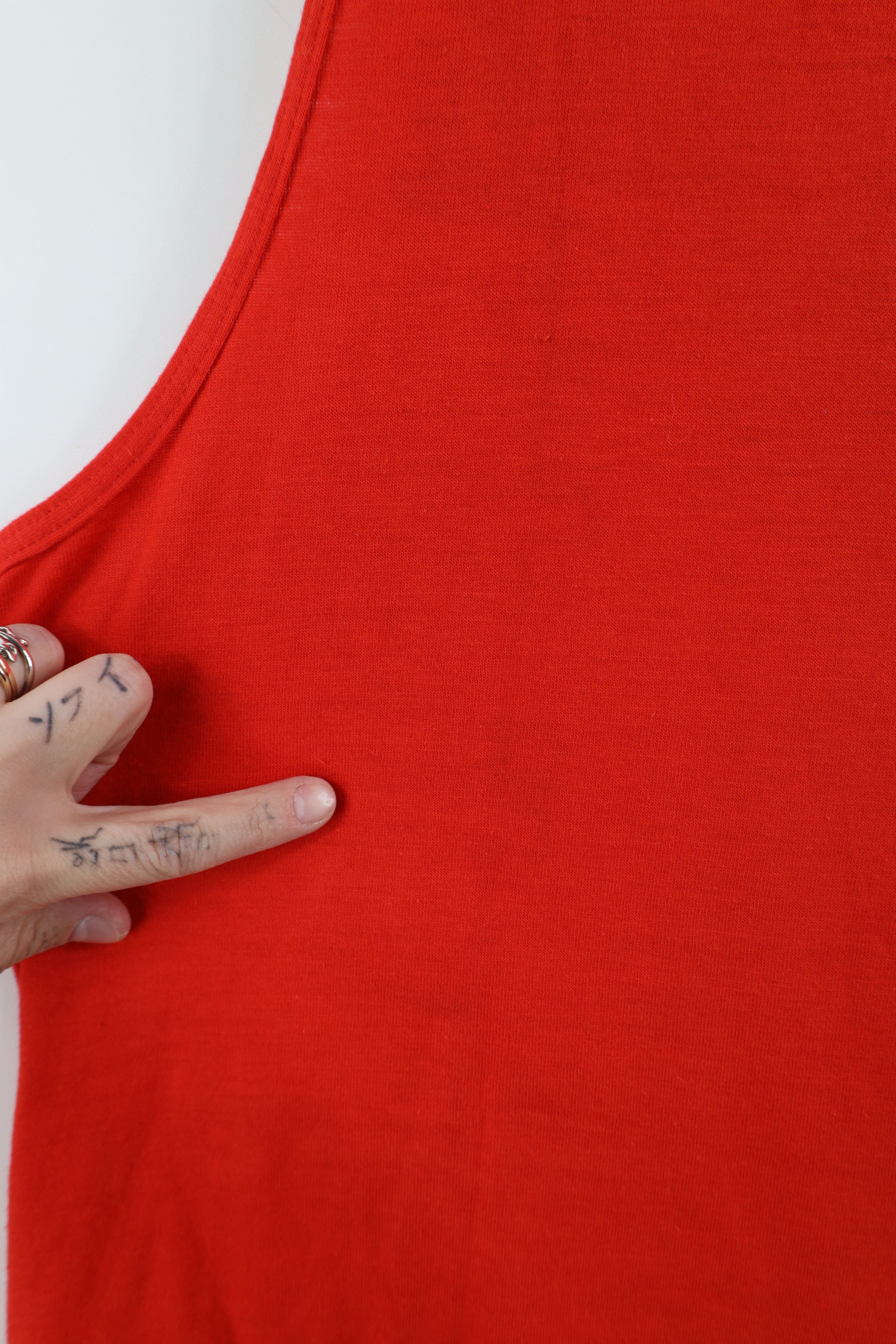 Adidas × Vintage Deadstock Vintage 80s 90s Adidas Tank Top T-Shirt Red USA Size US S / EU 44-46 / 1 - 8 Thumbnail