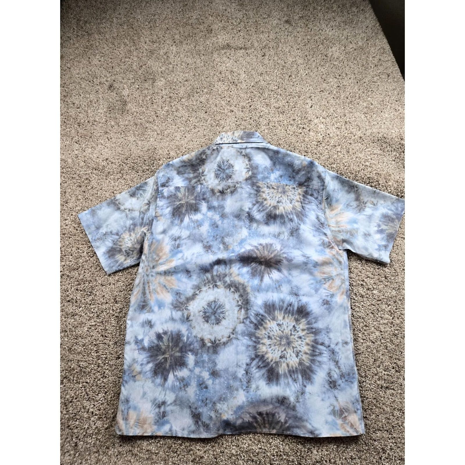 Vintage VINTAGE Riscatto Shirt Mens L Blue Tie Dye Short Sleeve Button Up Italy Made Size US L / EU 52-54 / 3 - 6 Thumbnail