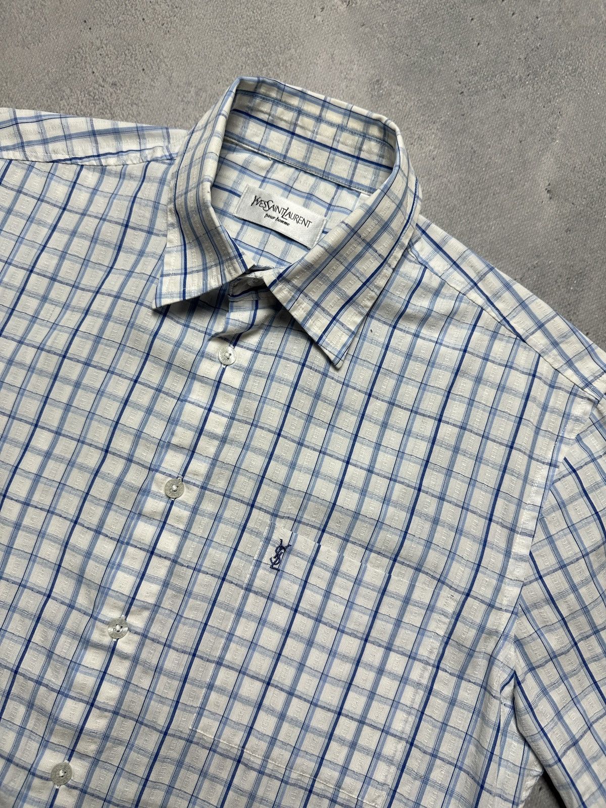 Yves Saint Laurent Lux YSL Shirt Cotton Yves Saint Laurent Summer Shirtsleeve Size US M / EU 48-50 / 2 - 4 Thumbnail