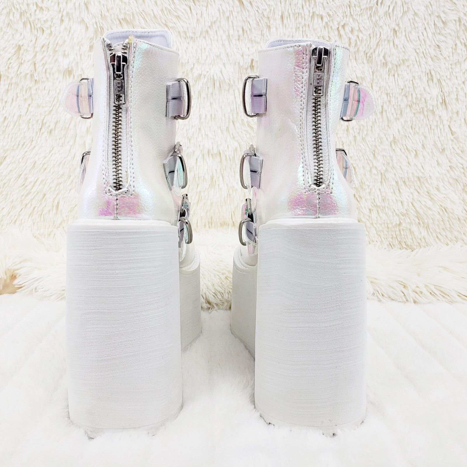 Demonia Cult DEMONIA Swing 105 White Pearl Colorful Effects Ankle Boot 5. Size US 10 / IT 40 - 3 Thumbnail