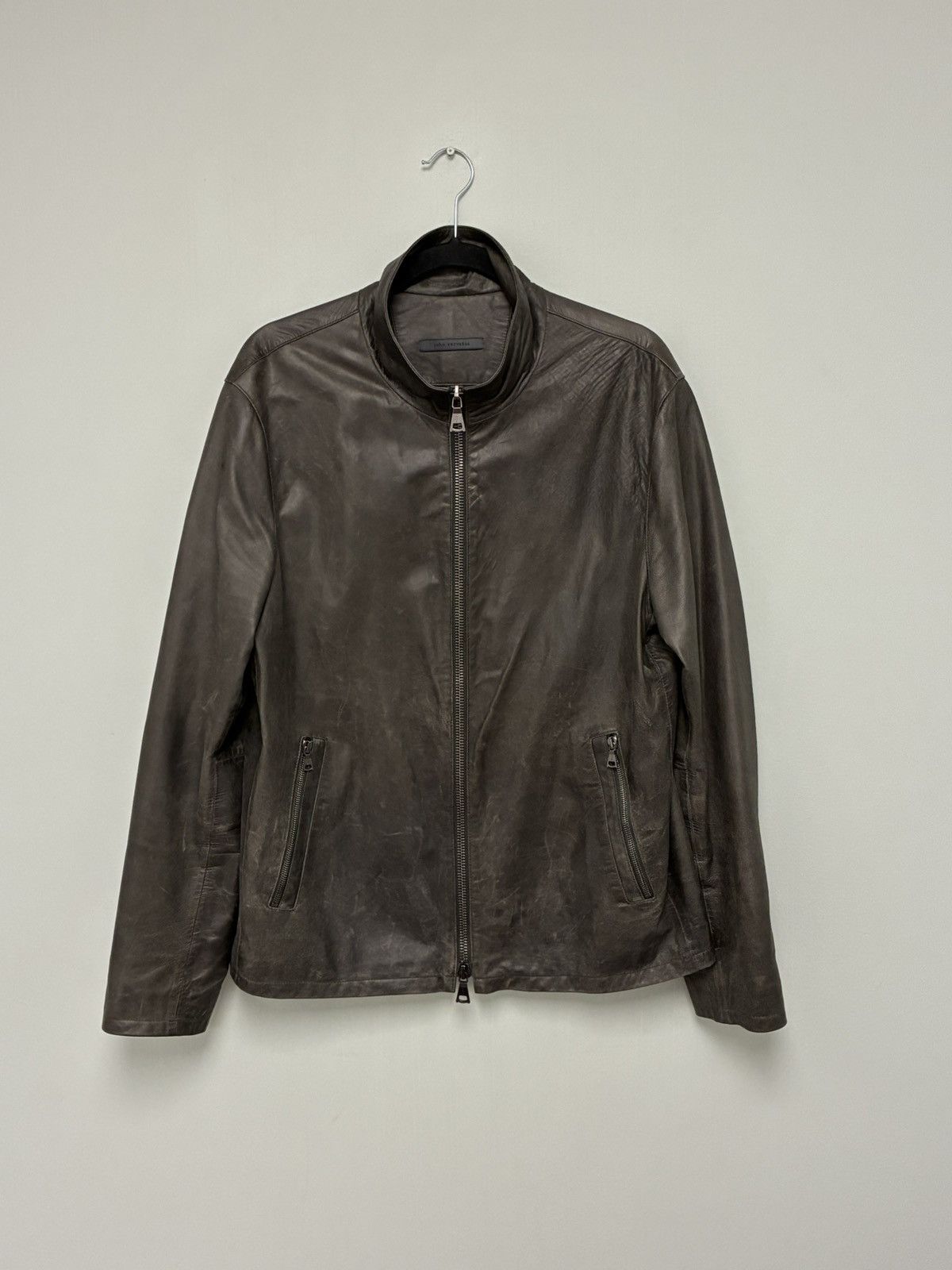 John Varvatos Funnel Neck Leather Jacket EU 52 USA 42 Size US L / EU 52-54 / 3 - 10 Thumbnail