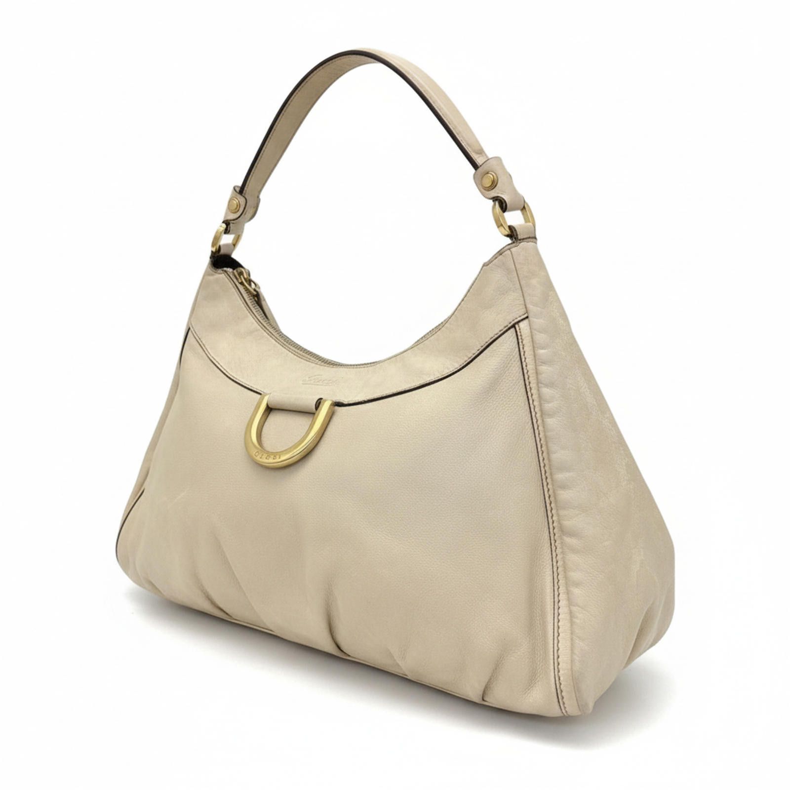 Gucci Gucci - White Leather Handbag Gold Accent Size ONE SIZE - 1 Thumbnail