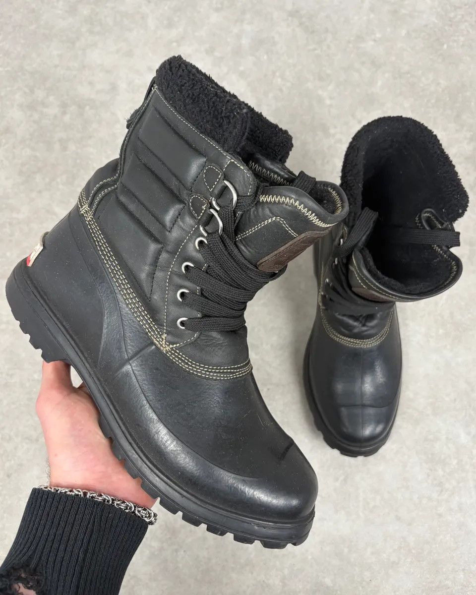 Dsquared2 AW2008 Dsquared2 Black Puffer Leather Ski Boots Size US 11 / EU 44 - 1 Thumbnail