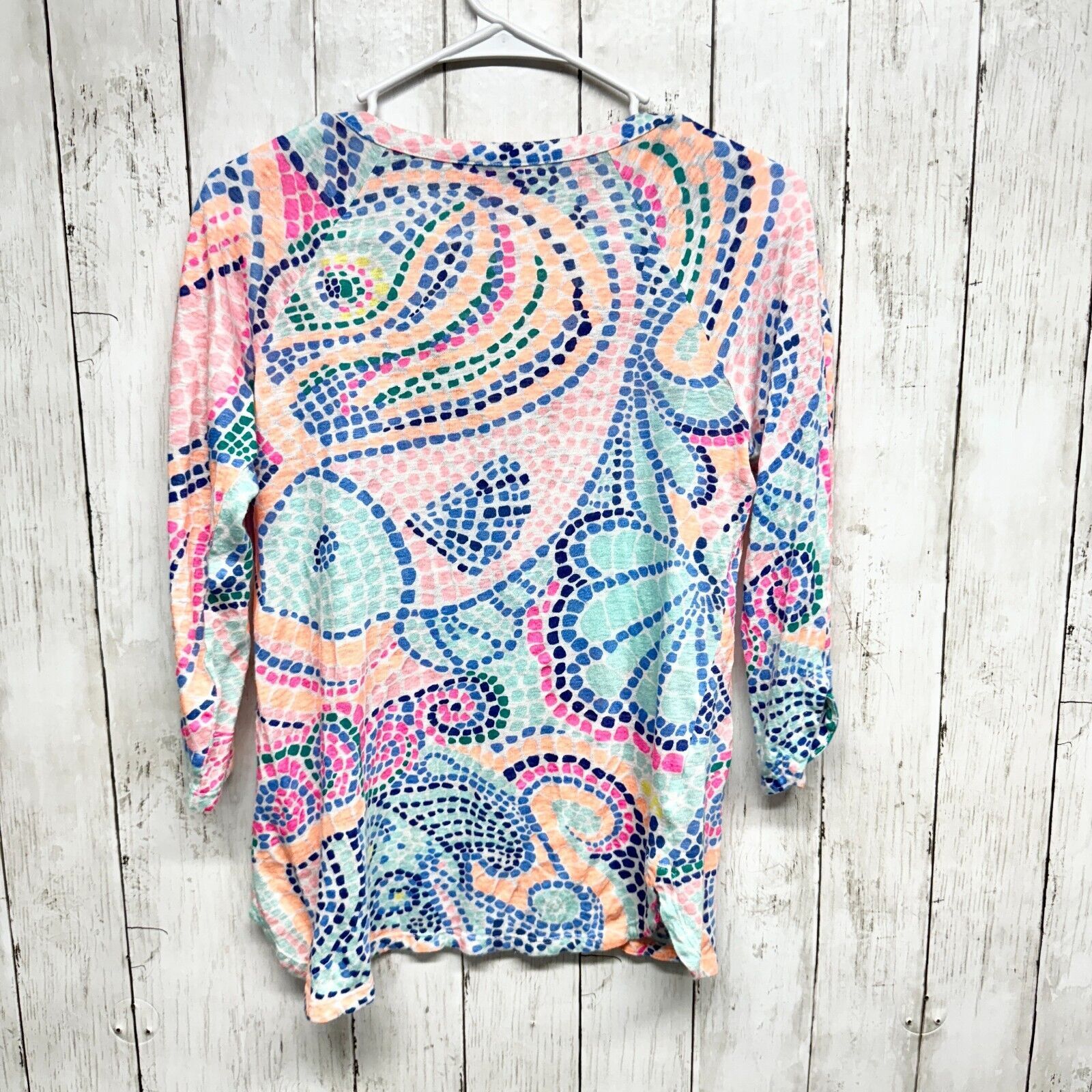 Lilly Pulitzer LILLY PULITZER S 100% Linen Tropical Pink Floral Long Sleeve Size S / US 4 / IT 40 - 5 Thumbnail