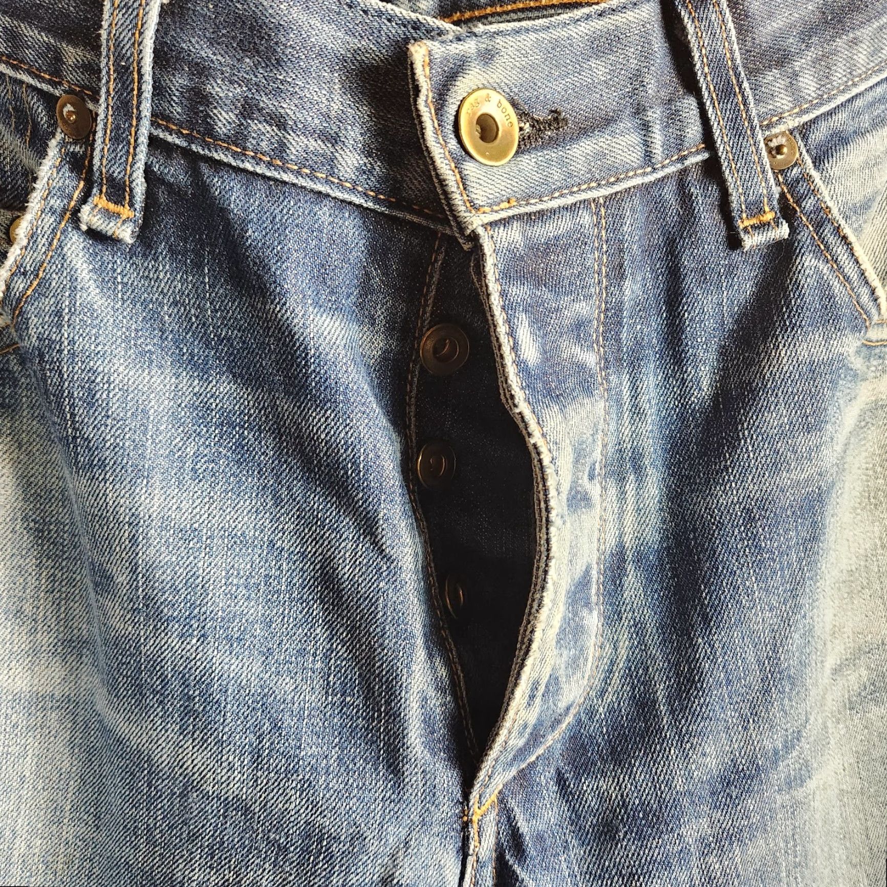 Rag & Bone VINTAGE Rag Bone Mens Jeans Slim Straight Button Fly 31 34 Inseam Blue 100% Cotton M2051551 Size US 31 - 4 Thumbnail