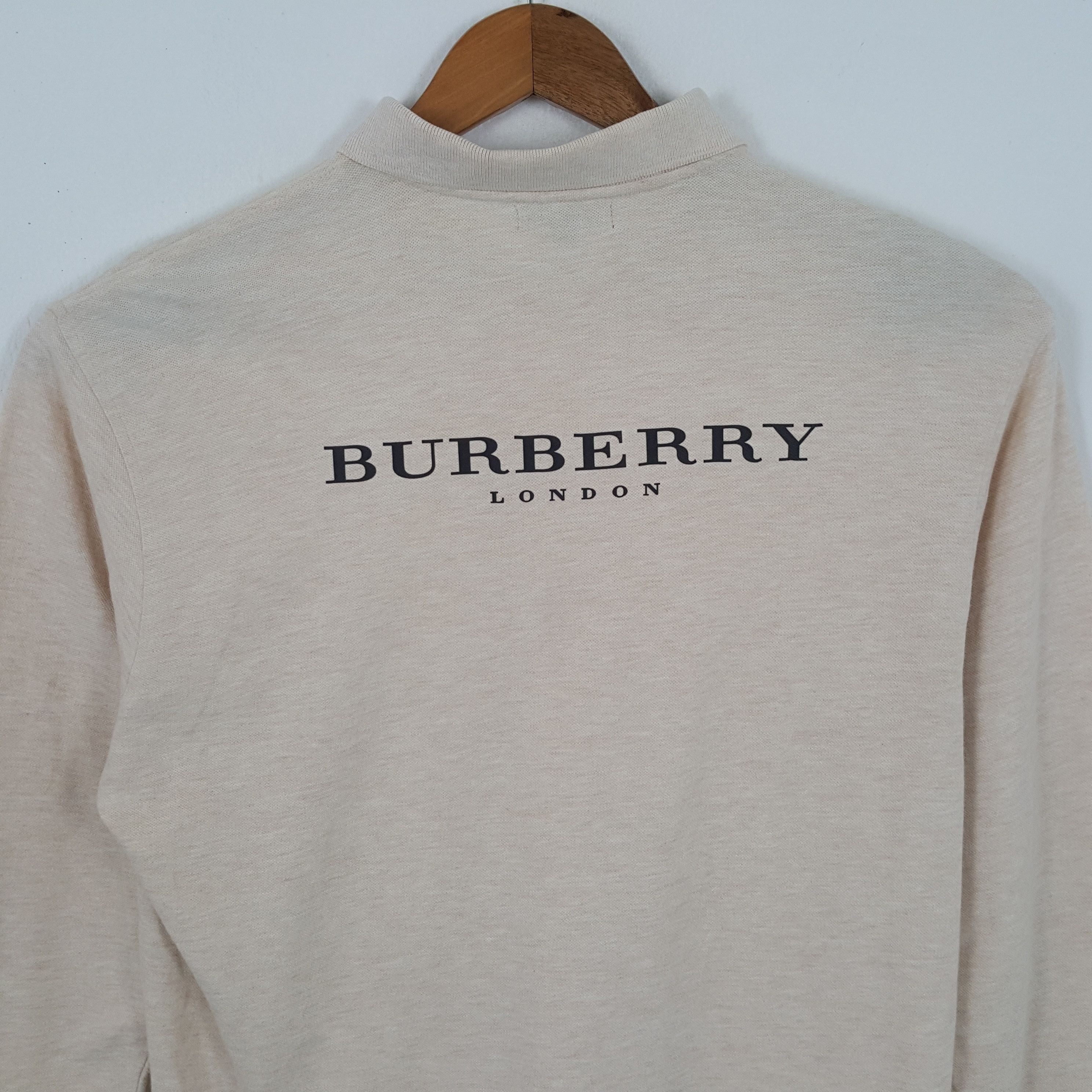 Burberry × Vintage Vintage BURBERRY LONDON Luxury Brand Long Sleeve Polos Size US L / EU 52-54 / 3 - 2 Thumbnail