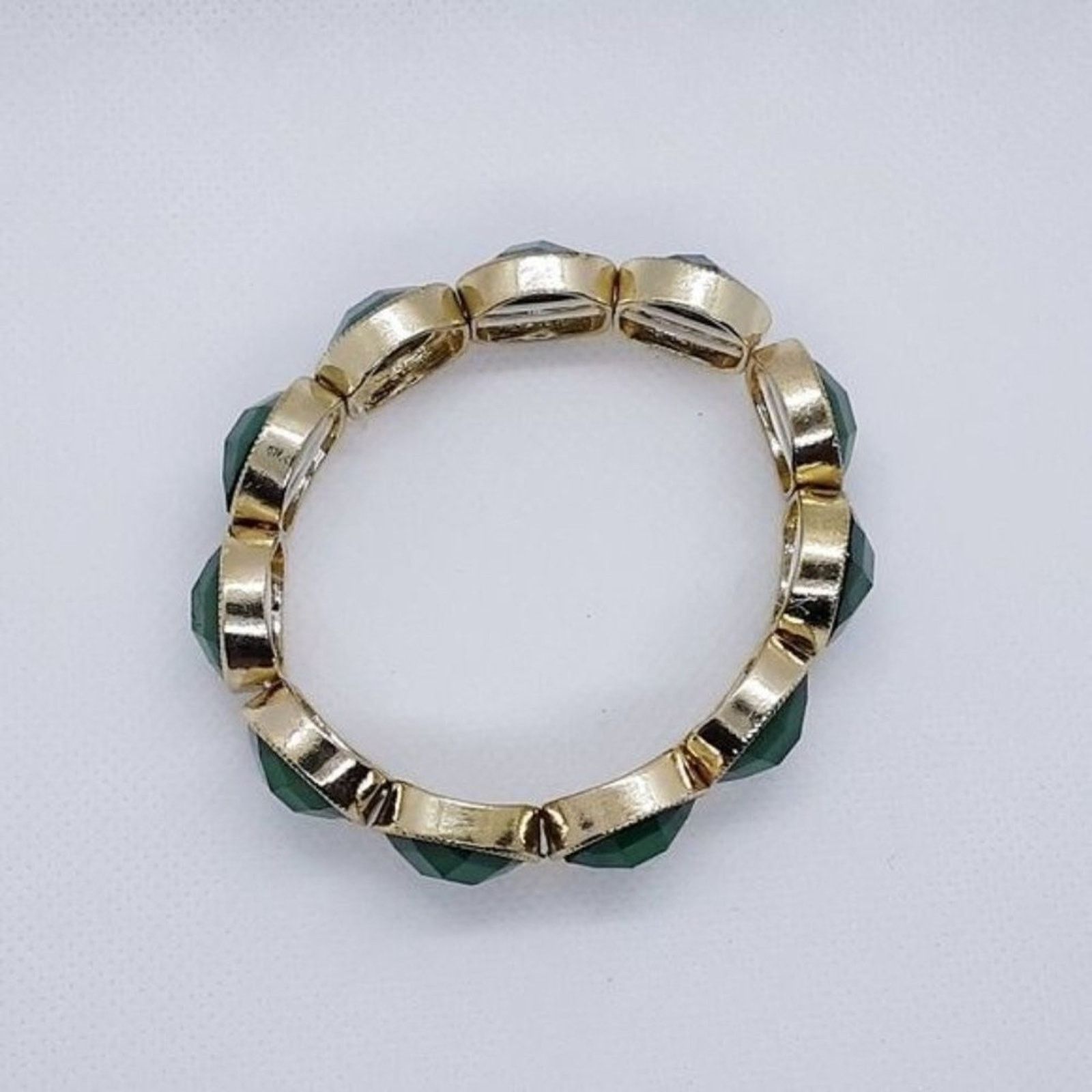 Anthropologie Anthropologie Bangle Bracelet Stretch NEW Emerald Green Size ONE SIZE - 7 Thumbnail