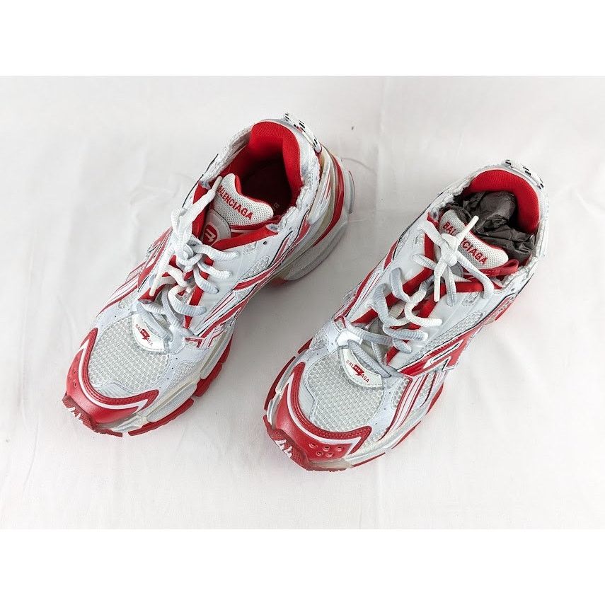 Balenciaga o1rshd1 Bicolor Mesh Runner in White/Red Size US 11 / EU 44 - 9 Thumbnail
