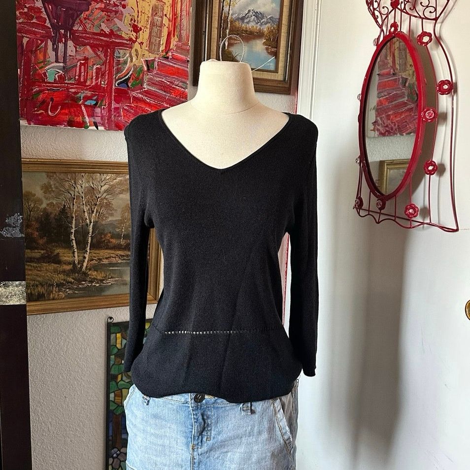 Other hillard&hanson black knit long sleeve shirt Size S / US 4 / IT 40 - 1 Thumbnail