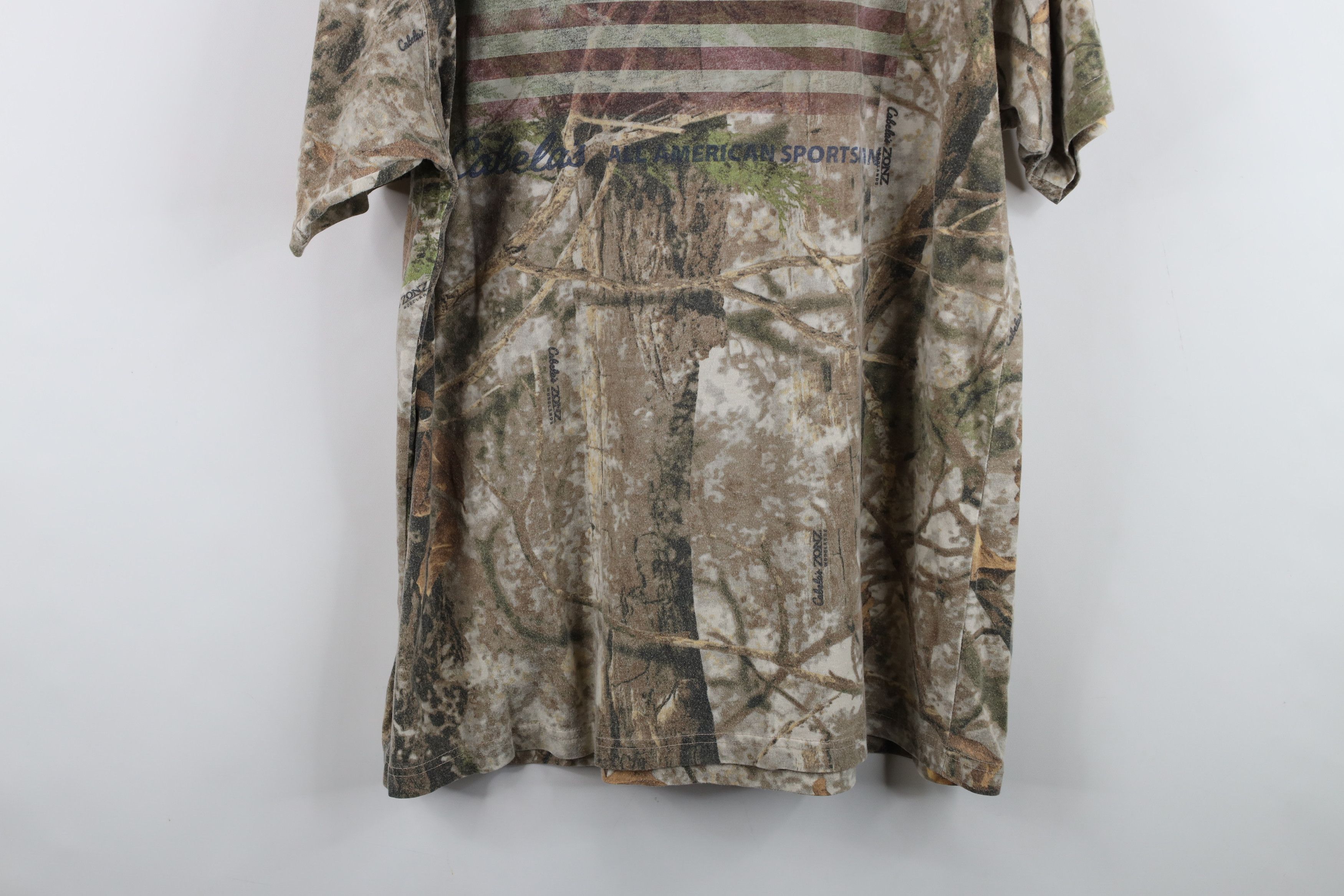 Cabelas Vintage Cabelas Distressed Camouflage Short Sleeve T-Shirt Size US XL / EU 56 / 4 - 15 Thumbnail