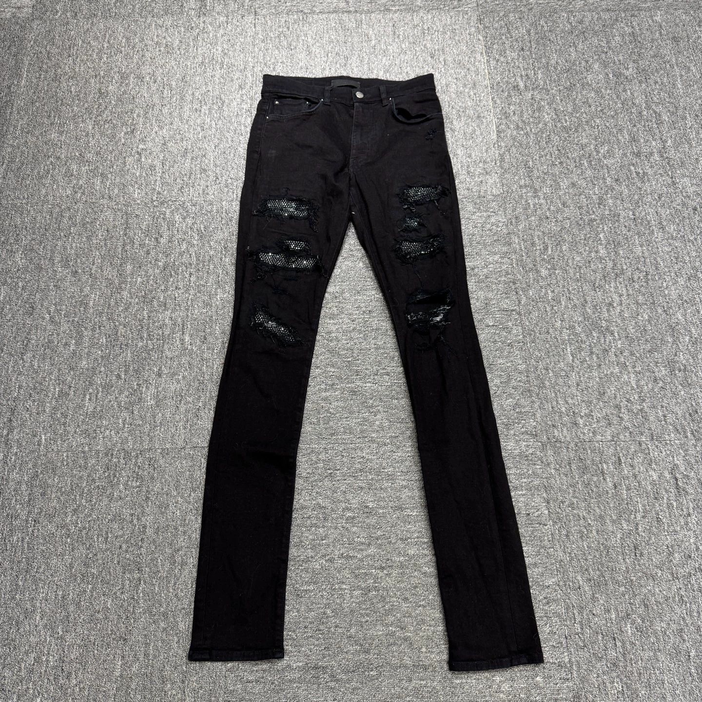 Amiri AMIRI Black Diamond Distressed Jeans 29 Size US 29 - 1 Thumbnail