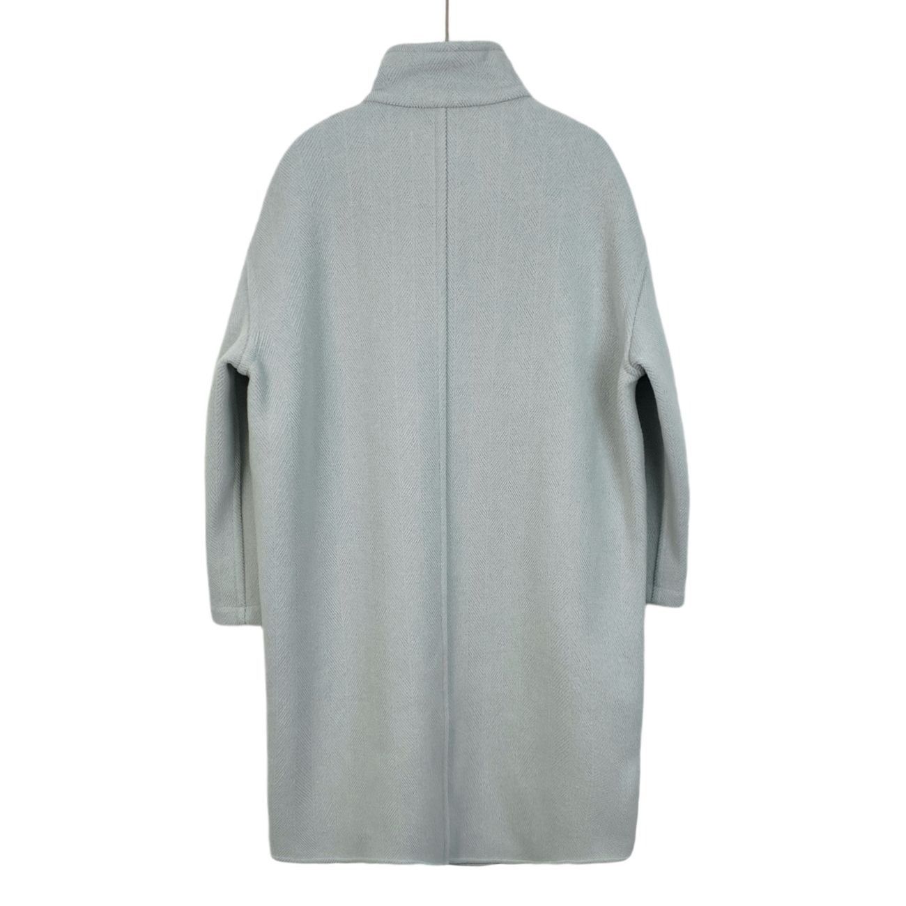 Hermes Hermès Paris Womens Wool & Cashmere Blend Light Blue Long Co Size XS / US 0-2 / IT 36-38 - 2 Thumbnail