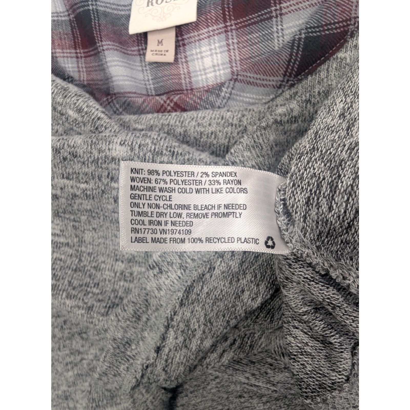 Vintage Knox Rose Tunic Sweater Womens Medium Plaid Gray Red Bohemian Long Sleeve Pullover Shirt Size M / US 6-8 / IT 42-44 - 7 Thumbnail