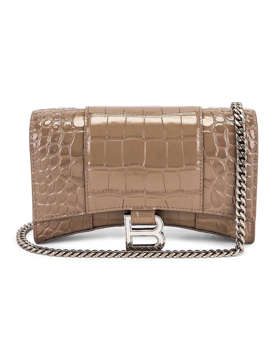 Balenciaga o1bcso1str0924 Size: OS / Hourglass Wallet Chain Crocodile Size ONE SIZE - 1 Thumbnail