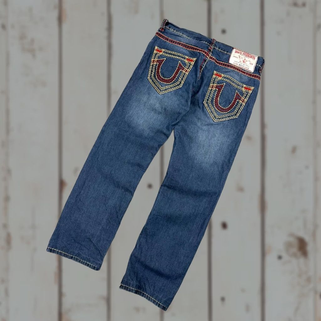 True Religion VINTAGE True Religion Rocco Denim Jeans Men 34x34 Blue 5-Pocket Straight Long Rise 10-12in Logo Pattern Solid Jeans Baggy Size US 34 / EU 50 - 1 Thumbnail