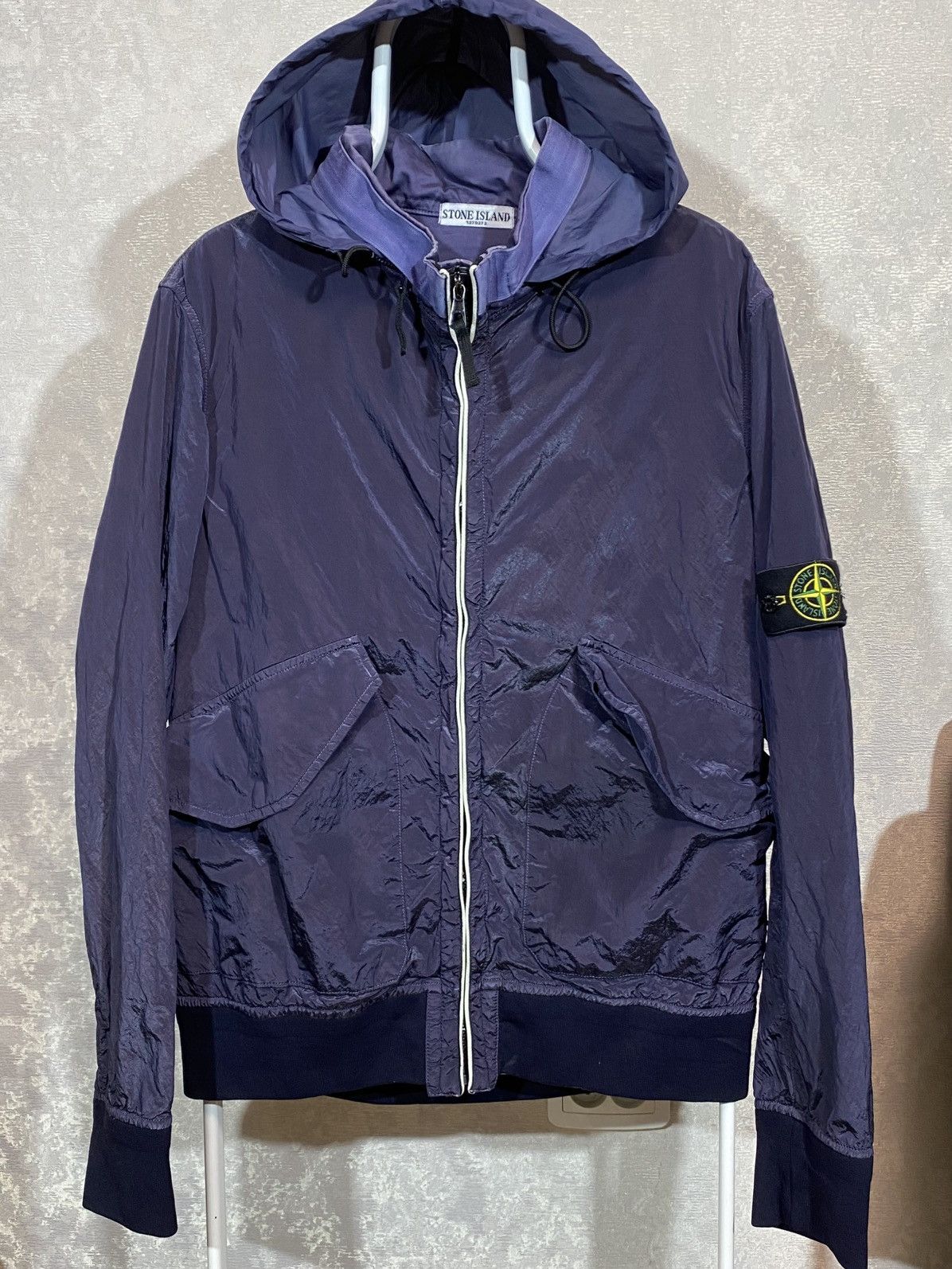 Stone Island 2008 Blue Nylon Metal Shimmer Jacket Vintage
