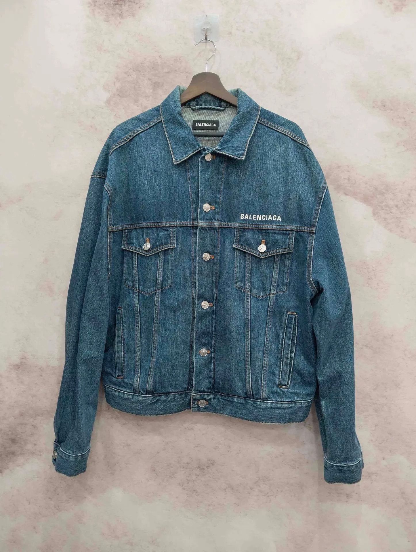 Balenciaga Blue Denim Jacket with Button Closure - Size M Size US M / EU 48-50 / 2 - 1 Thumbnail