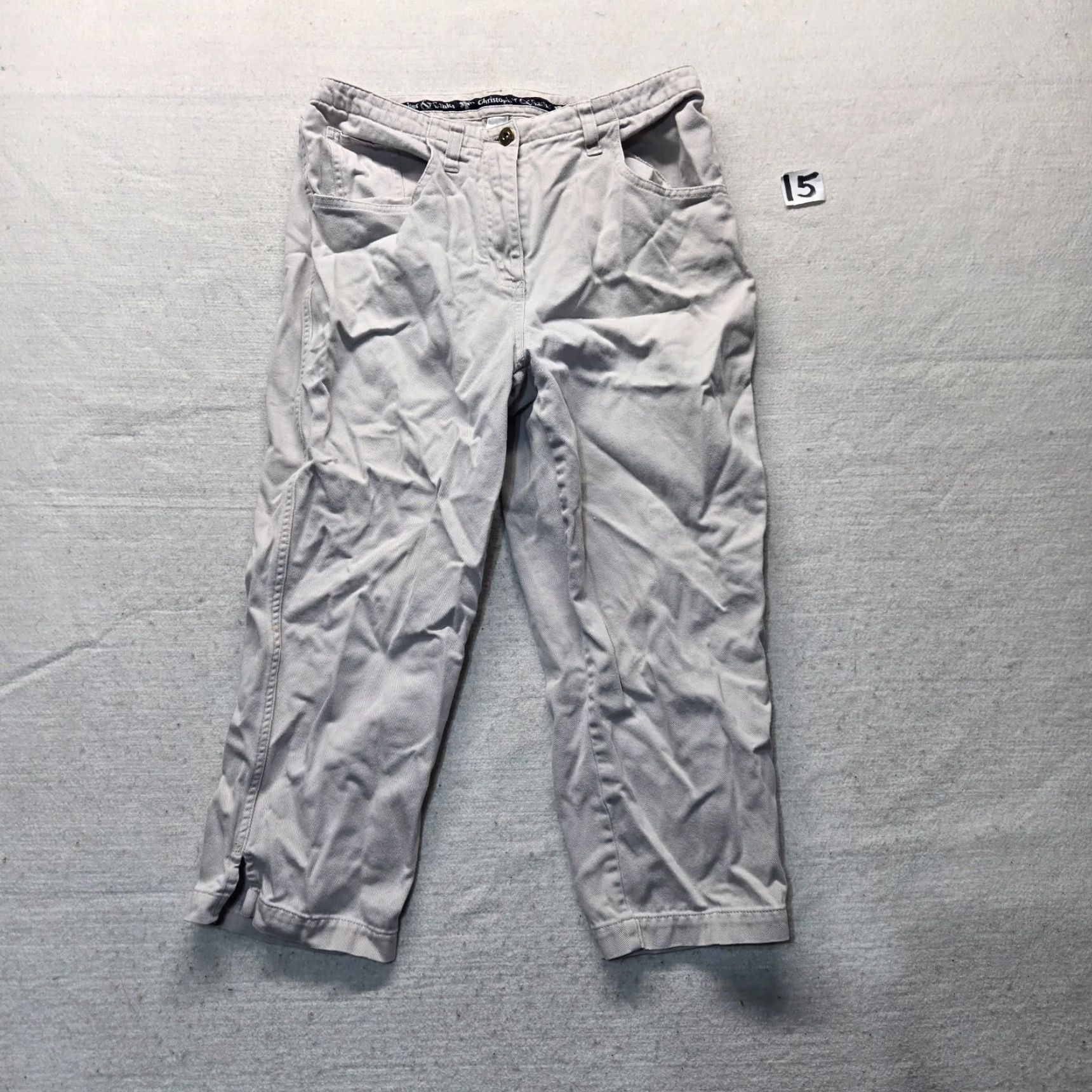Vintage Christopher And Banks Pants Khakis Adult Women Size 6 Beige Twill Pockets Regular Tapered Button Zip Front Casual Clothing Mens Womens Girls Boys Size 28" / US 6 / IT 42 - 2 Thumbnail