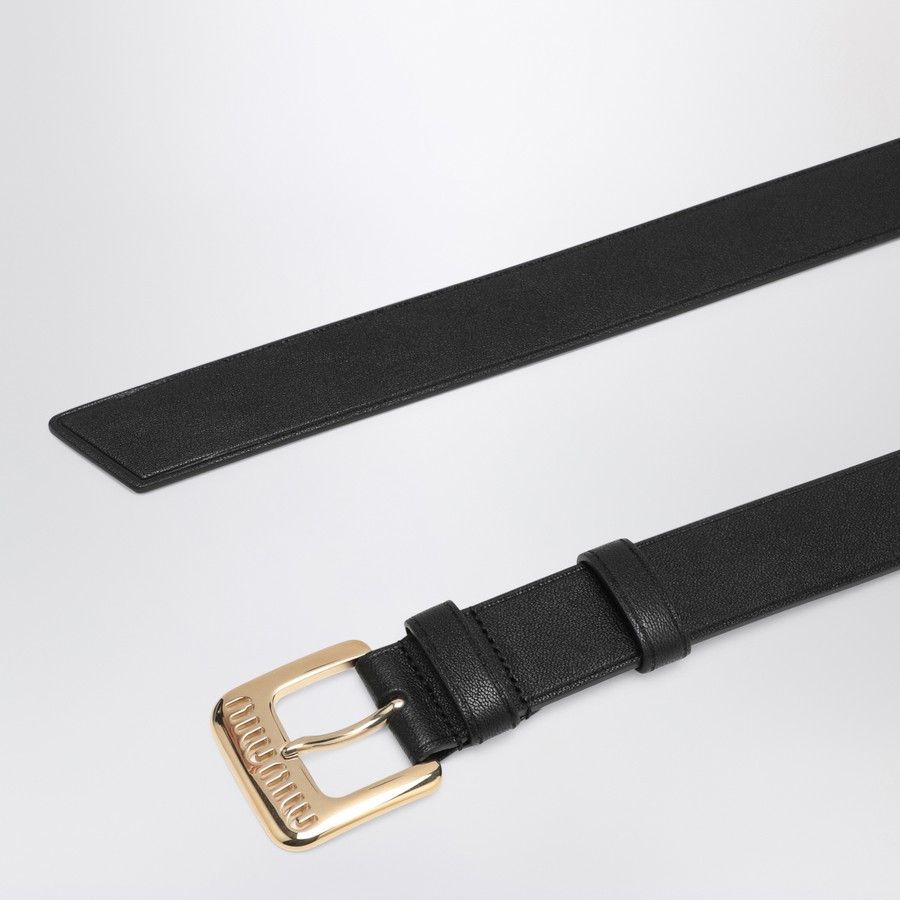 Miu Miu o1d2blof0924 Size: 90 / Leather Belt in Black Size ONE SIZE - 3 Thumbnail