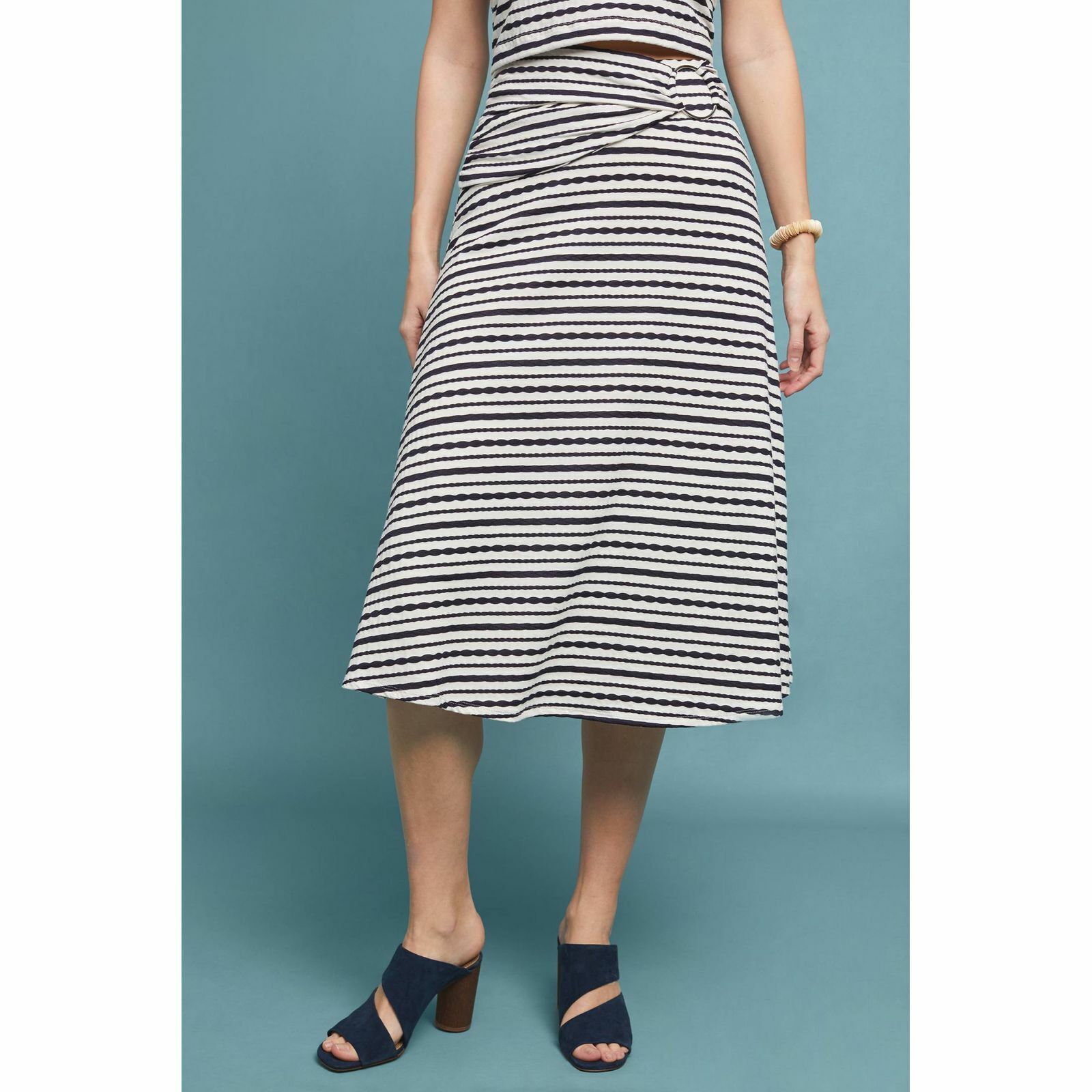 Anthropologie New Anthropologie Terpsichore Knit Skirt Maeve $118 XS Navy Size 26" / US 2 / IT 38 - 3 Thumbnail