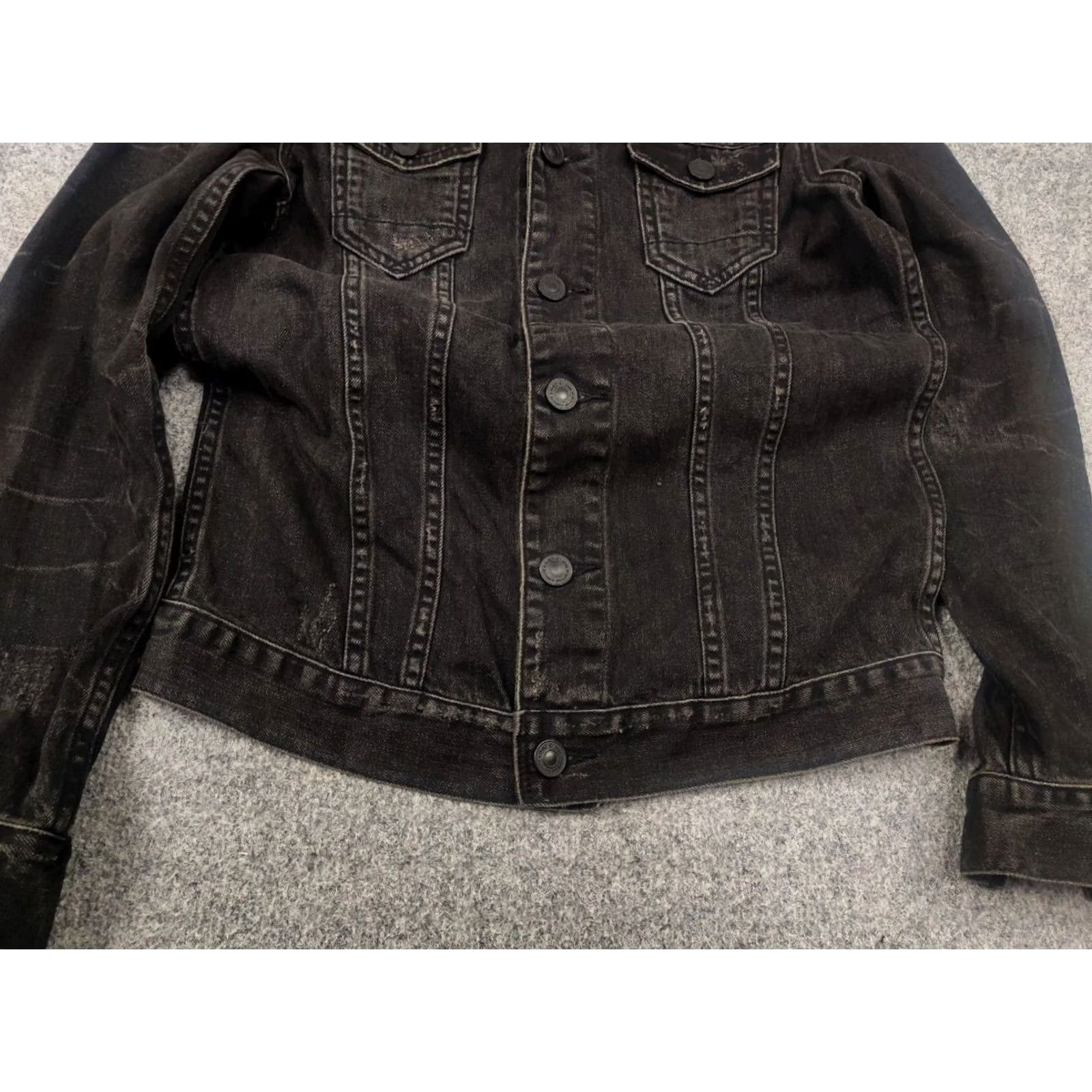 Allsaints VINTAGE Allsaints donlington Distressed Denim Jacket Black Size US S / EU 44-46 / 1 - 6 Thumbnail