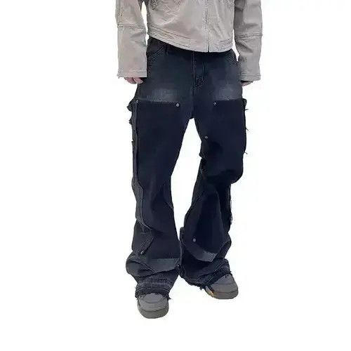 Japanese Brand × Jean Vintage studded fringe lumberjack bootcut jeans Size US 32 / EU 48 - 1 Thumbnail