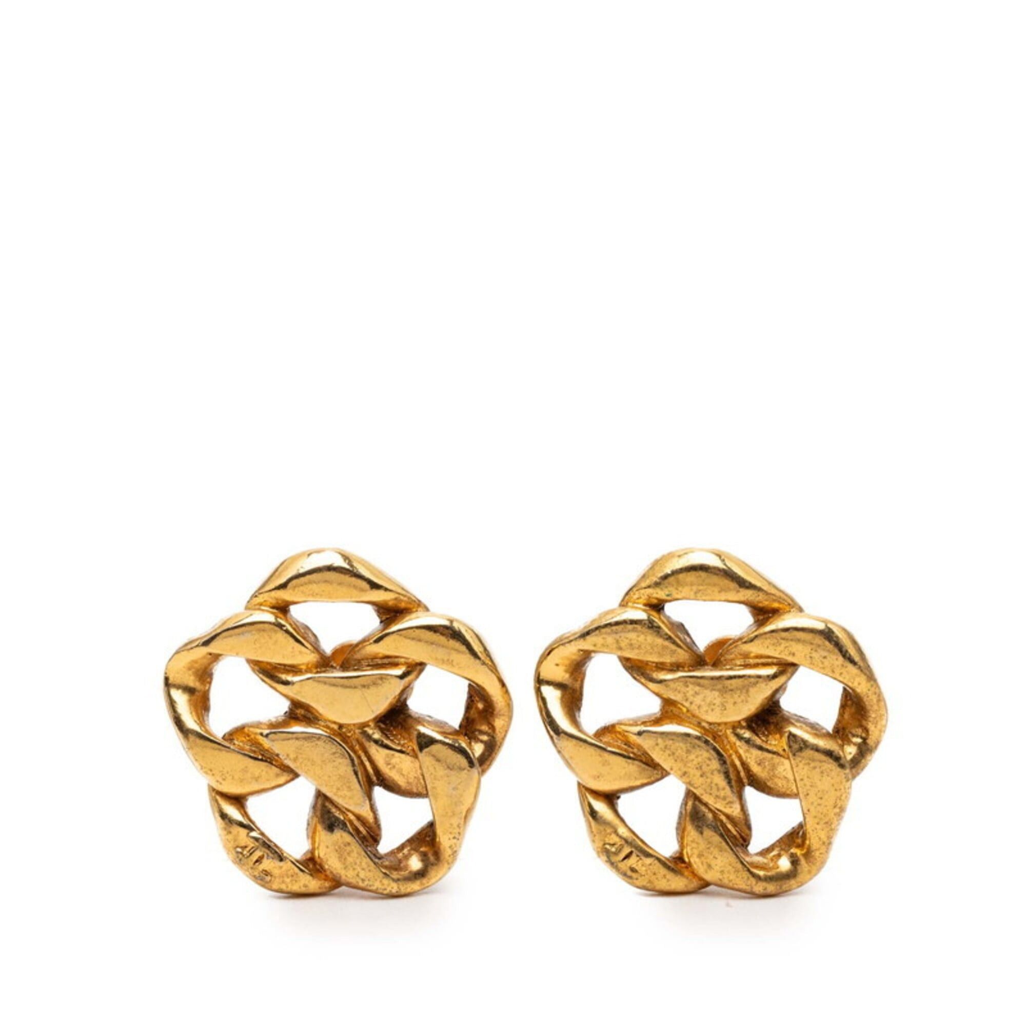 Chanel Chanel Coco Mark Vintage Flower Earrings, Size 23, Gold Plated, Women's CHANEL Size ONE SIZE - 1 Thumbnail