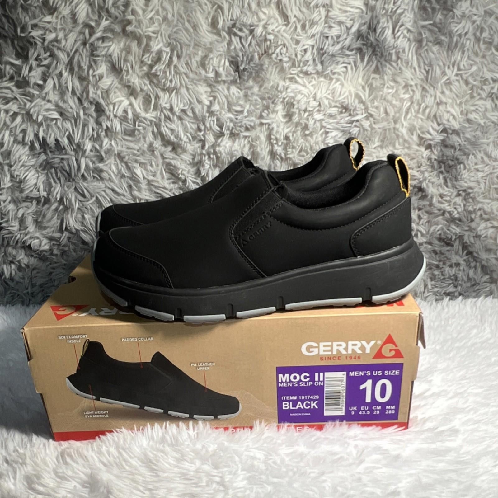 Gerrit Jacob Gerry MOC II Men's Black PU Leather Slip-On l Shoes Size 10 Size US 10 / EU 43 - 5 Thumbnail