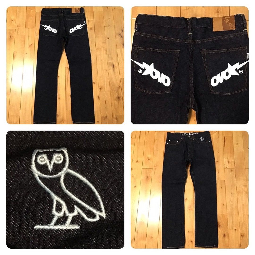 Bape BAPE × OVO LOGO Denim Pants a bathing ape ★size M Size US 32 / EU 48 - 1 Thumbnail