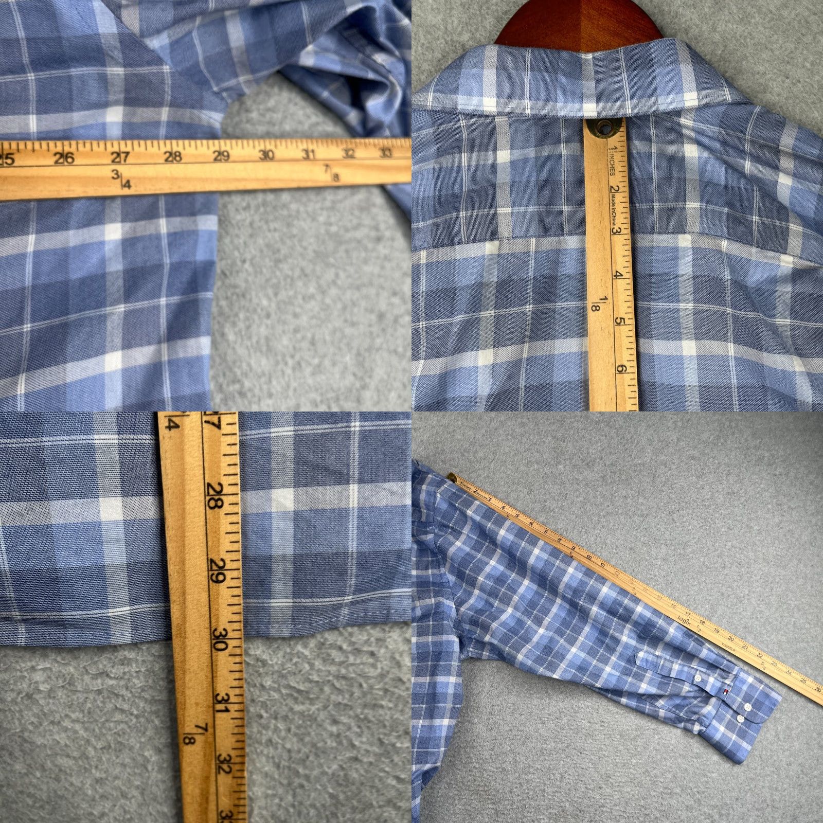 Tommy Hilfiger Tommy Hilfiger Shirt Blue Plaid Button-Up Long Sleeve 2XL Mens Regular Cotton Stretch Casual Size US XXL / EU 58 / 5 - 8 Thumbnail