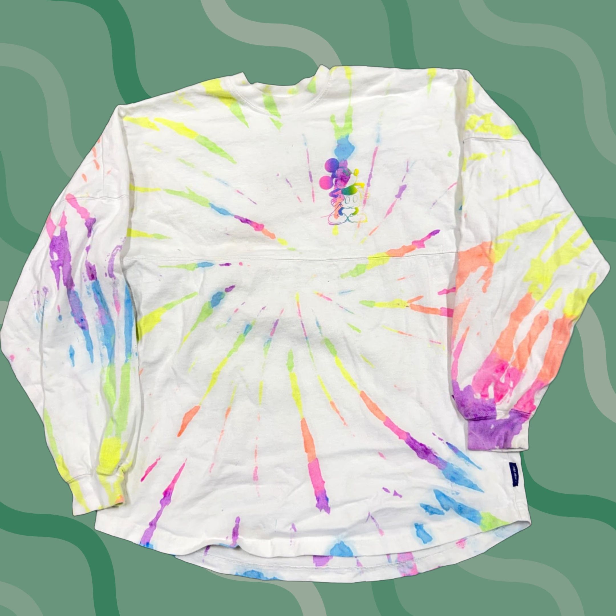 Disney Disney Minnie Mouse Florida Spirit Jersey Shirt Womens Medium Tie Dye Neon Multicolor Jersey Geometric Crew Neck Long Sleeve 100% Cotton Travel Casual Size M / US 6-8 / IT 42-44 - 1 Thumbnail