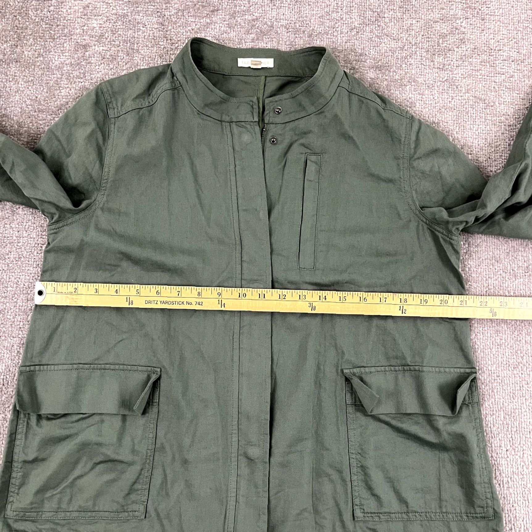 Eileen Fisher VINTAGE EILEEN FISHER Jacket Women’s Medium Green Utility Cotton Full Zip Pockets Casual Office Outdoor Size M / US 6-8 / IT 42-44 - 5 Thumbnail