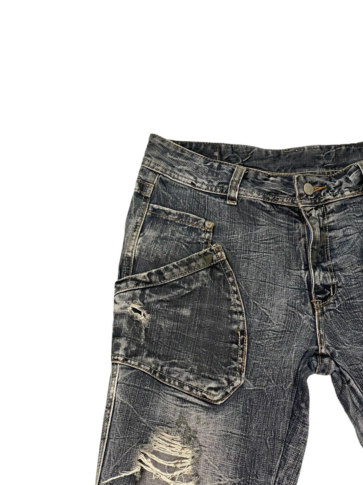 Japanese Brand Painted Jeans Solberry Faded Distress Regular 8🟦3 Size US 33 - 8 Thumbnail