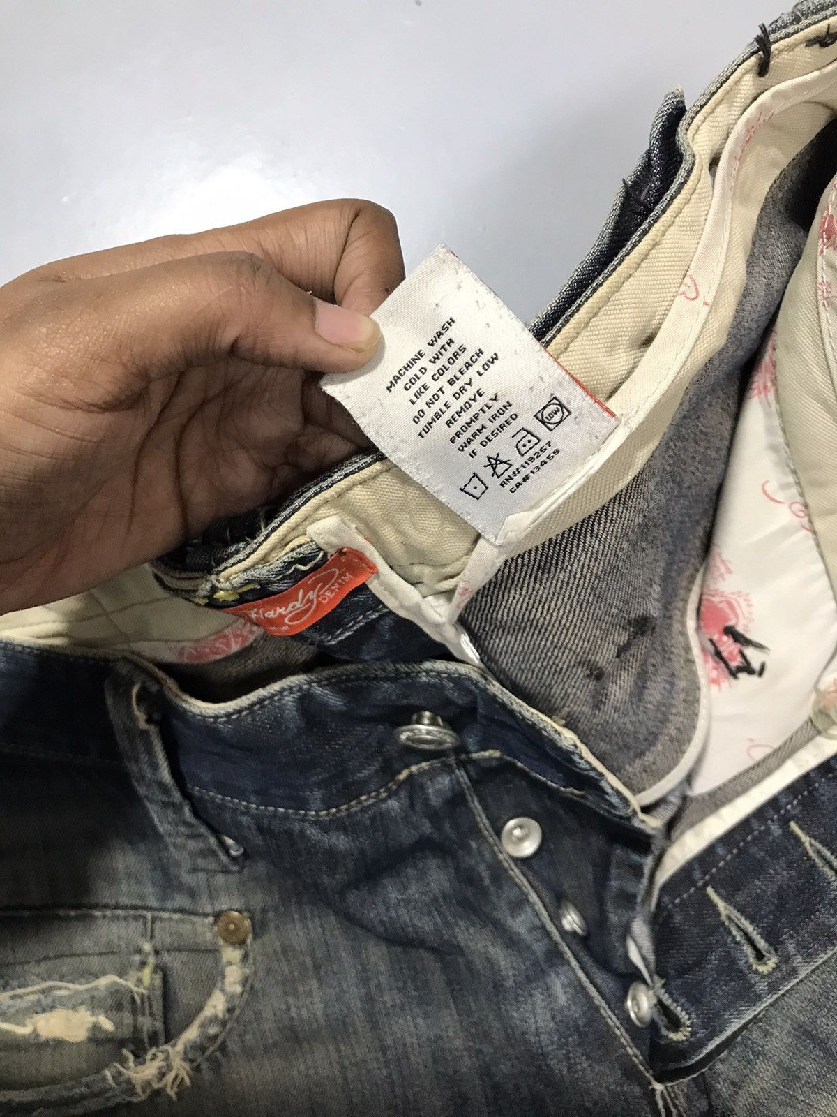 Ed Hardy Vintage Ed hardy damaged denim Size US 34 / EU 50 - 9 Thumbnail