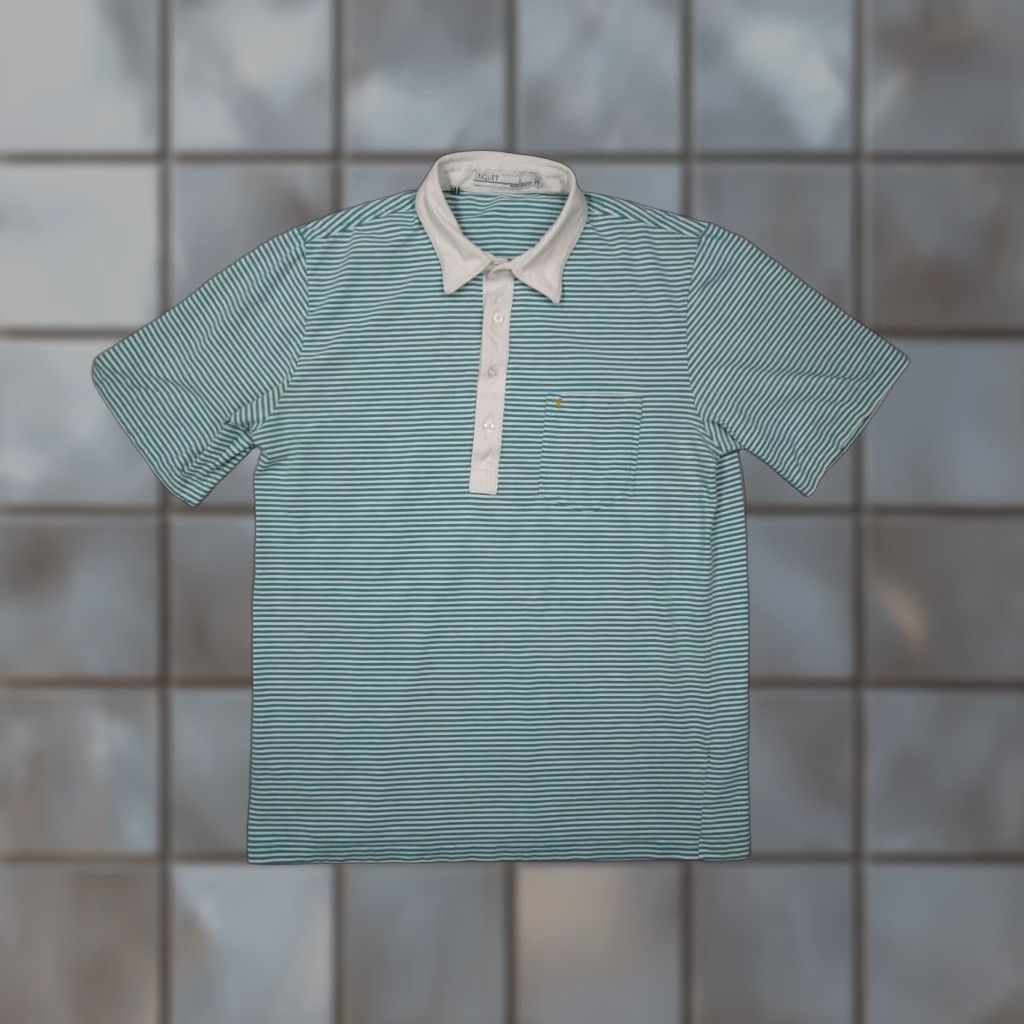 Vintage CRIQUET Polo Mens Large Green Striped Pima Cotton Spandex Made in Peru Shirt Size US L / EU 52-54 / 3 - 1 Thumbnail