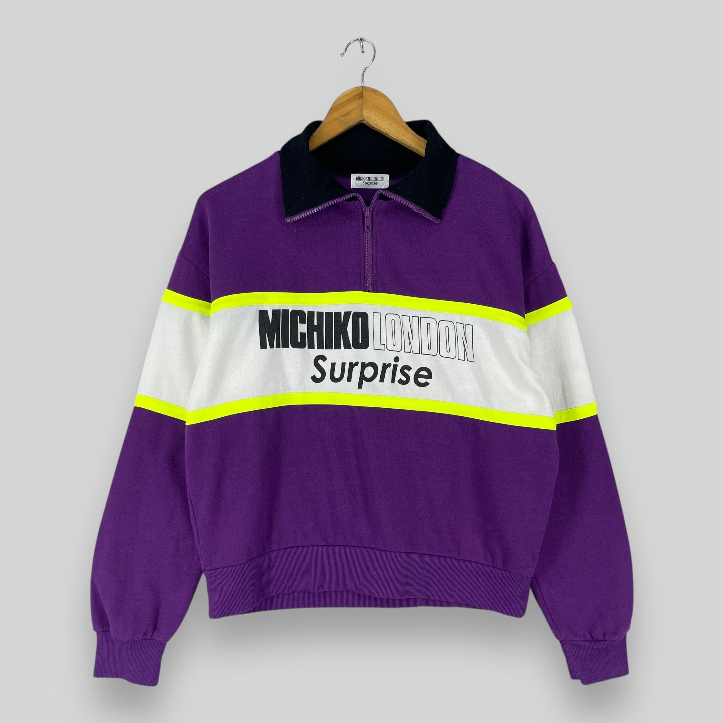 Vintage Y2K MICHIKO LONDON Spellout Half Zipper Sweater