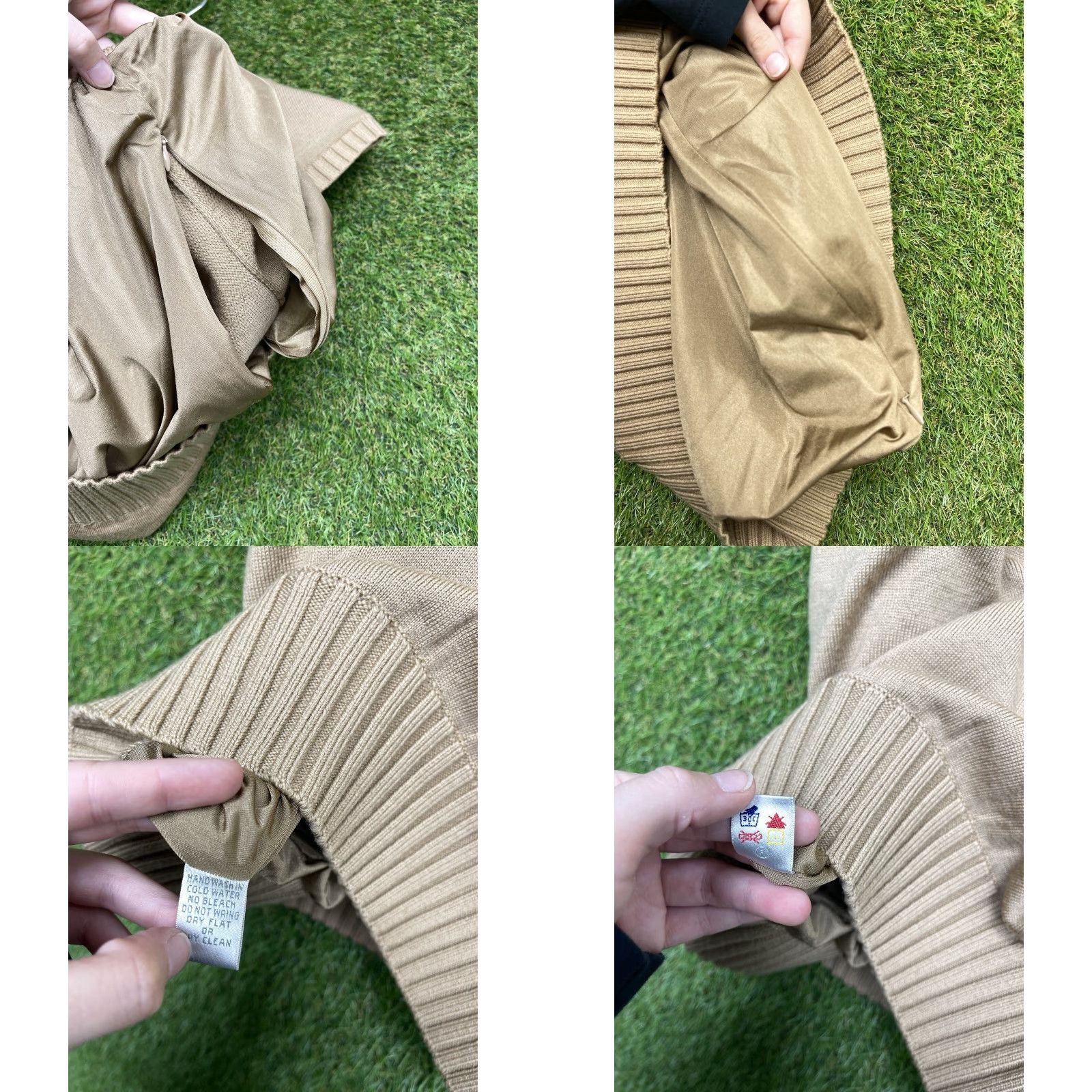 Vintage Martin Merino Wool Sweater Vest Mens Large 1/4 Zip Italian Tan Beige Designer Size US L / EU 52-54 / 3 - 8 Thumbnail