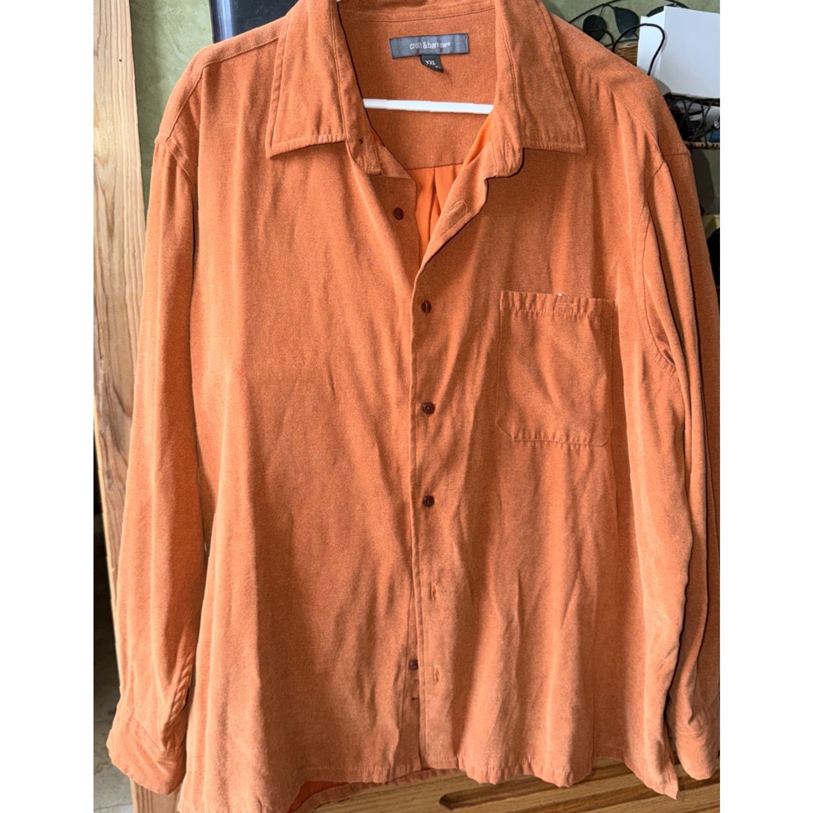 Croft & Barrow Croft&Barrow Shirt Mens 2XL PUMPKIN ORANGE sueded Button Up Long Sleeves Pocket Size US XXL / EU 58 / 5 - 3 Thumbnail
