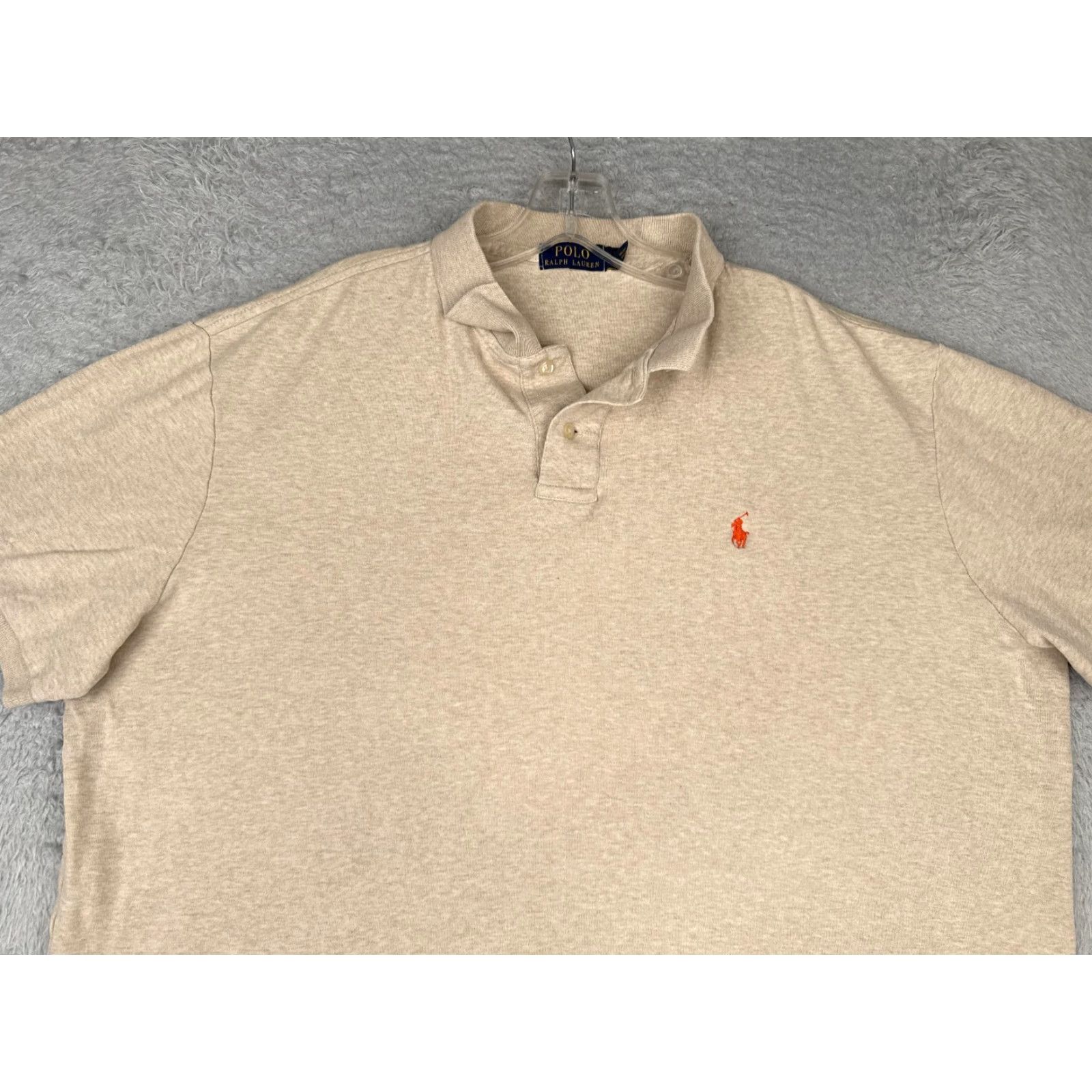 Ralph Lauren Ralph Lauren Polo Shirt Adult XL Beige 100% Cotton Short Sleeve Regular Fit Men’s Polo Shirt Beige 100% Cotton Modern Sports Mens Size US XL / EU 56 / 4 - 4 Thumbnail