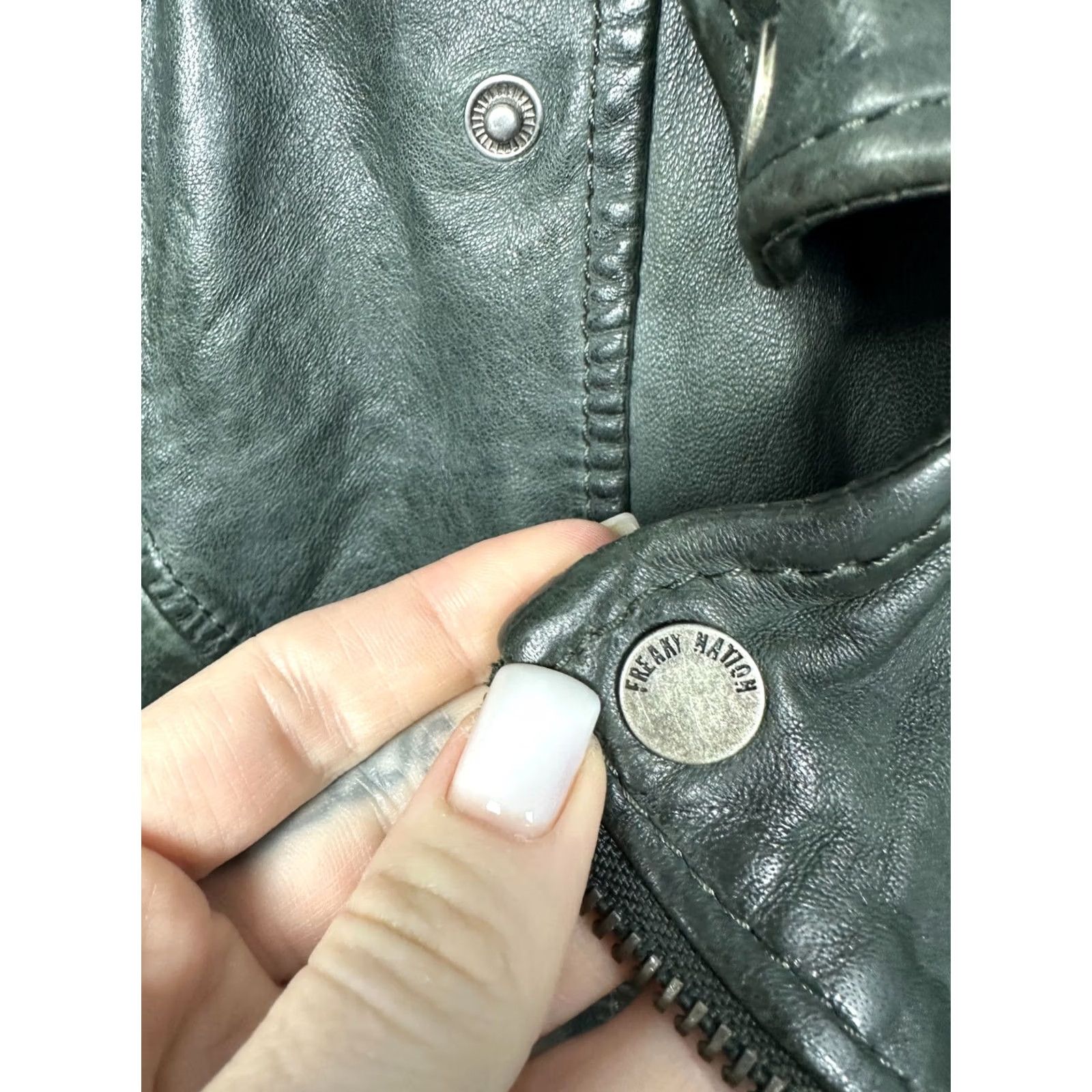 Vintage Freaky Nation Womens Biker Leather Jacket XL Size Jacket Size XL / US 12-14 / IT 48-50 - 4 Thumbnail
