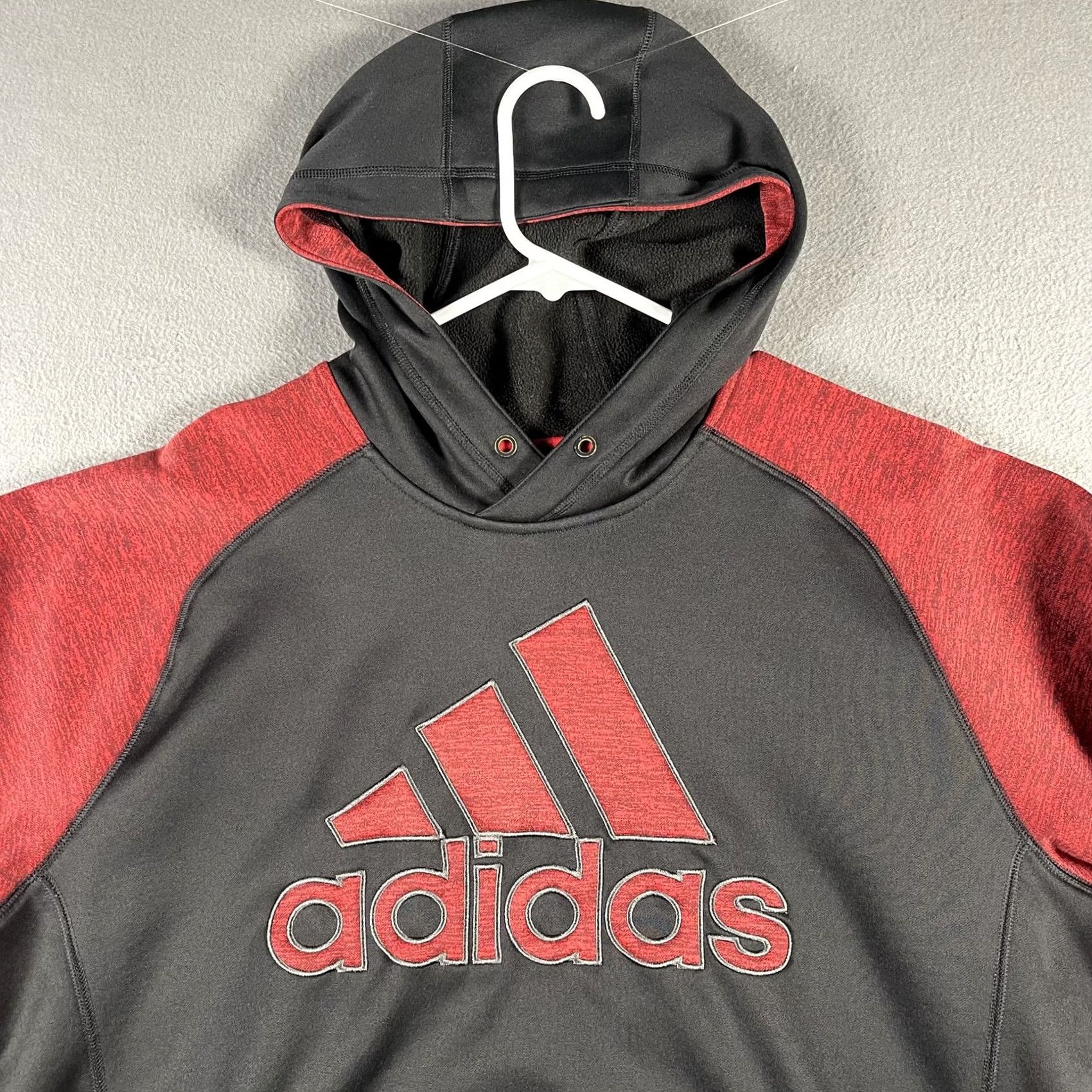 Adidas Adidas Hoodie Mens Large Black Red ClimaWarm Pullover Athletic Sweatshirt Logo Size US L / EU 52-54 / 3 - 3 Thumbnail