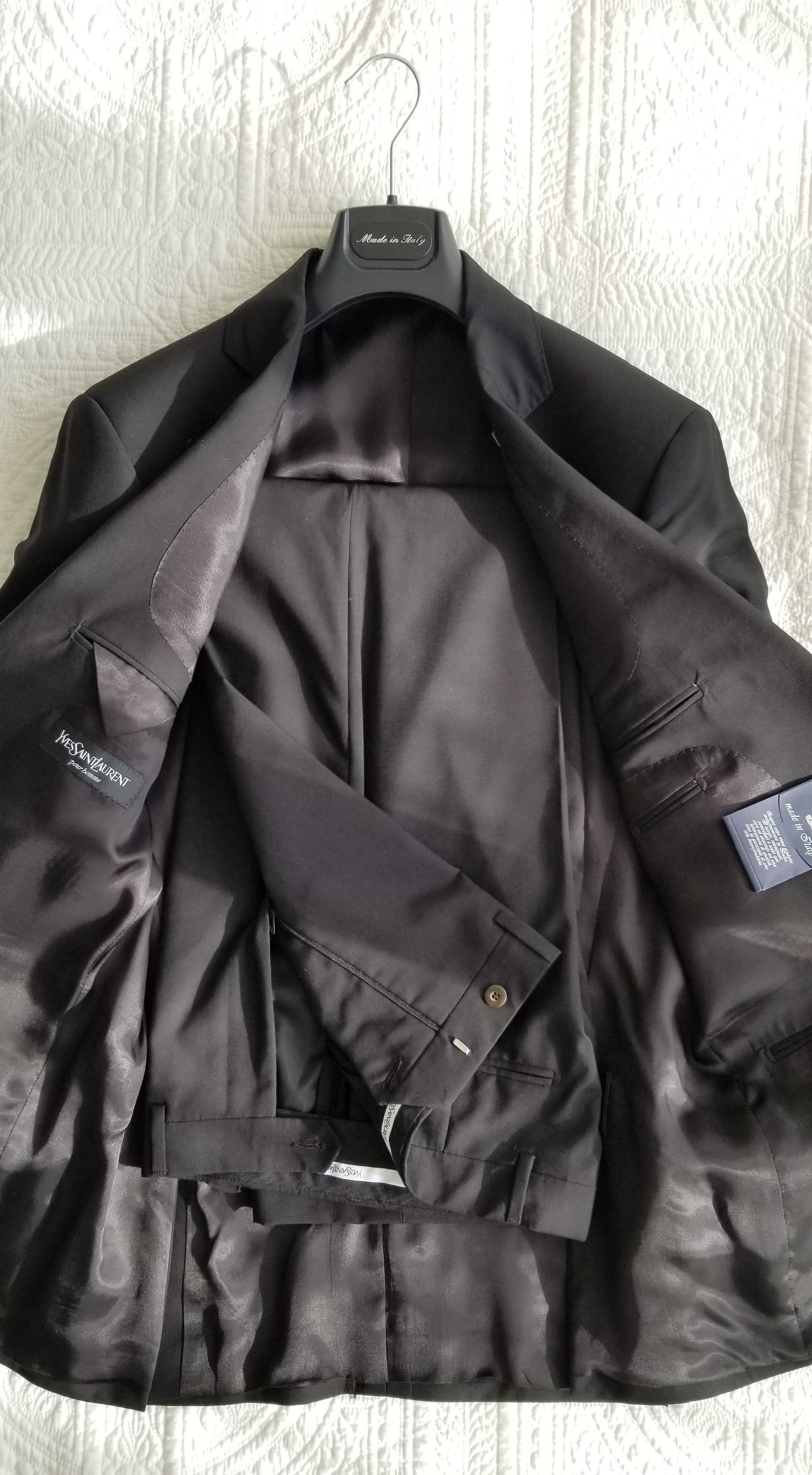 Yves Saint Laurent YSL black wool suit Size 40R - 2 Thumbnail