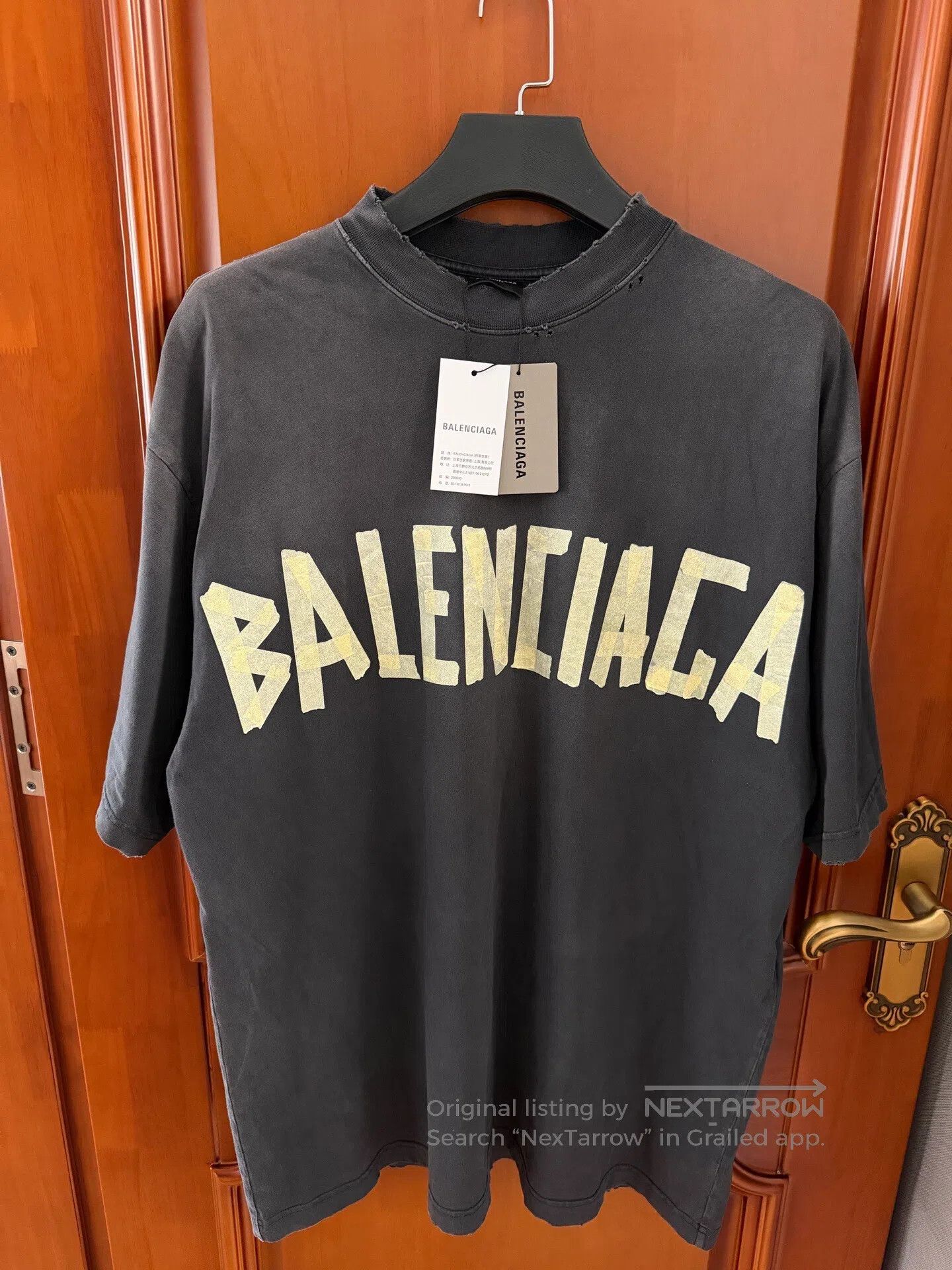 Balenciaga Balenciaga Tape Lettering Printed Short Sleeve T-Shirt Siz Size US L / EU 52-54 / 3 - 1 Thumbnail