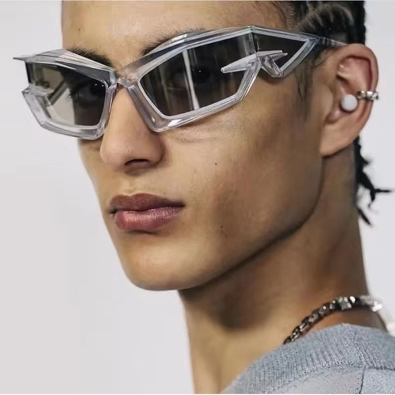 Other Transparent Frame Irregular Design Sun Glasses Unisex Size ONE SIZE - 1 Thumbnail