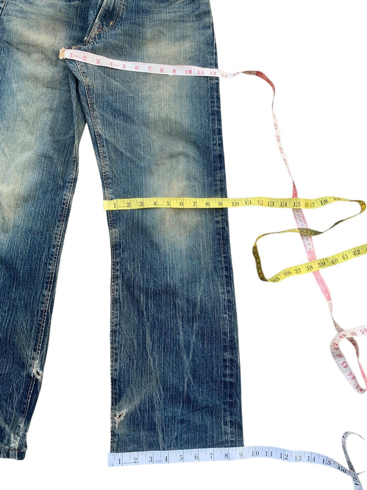 Edwin VINTAGE EDWIN 505z SELVEDGE FADED&RUSTY DISTRESSED DENIM Size US 30 / EU 46 - 18 Thumbnail