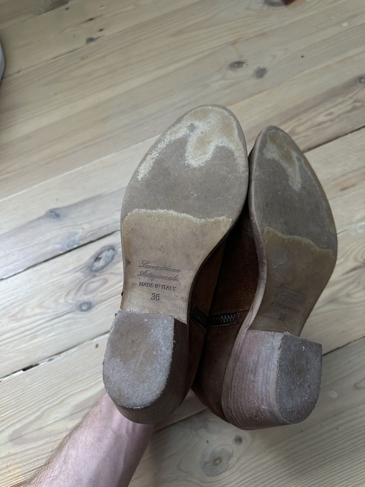 Vintage Boots Suede Leather lavorazione artigiana made in Italy Size US 6 / IT 36 - 10 Thumbnail