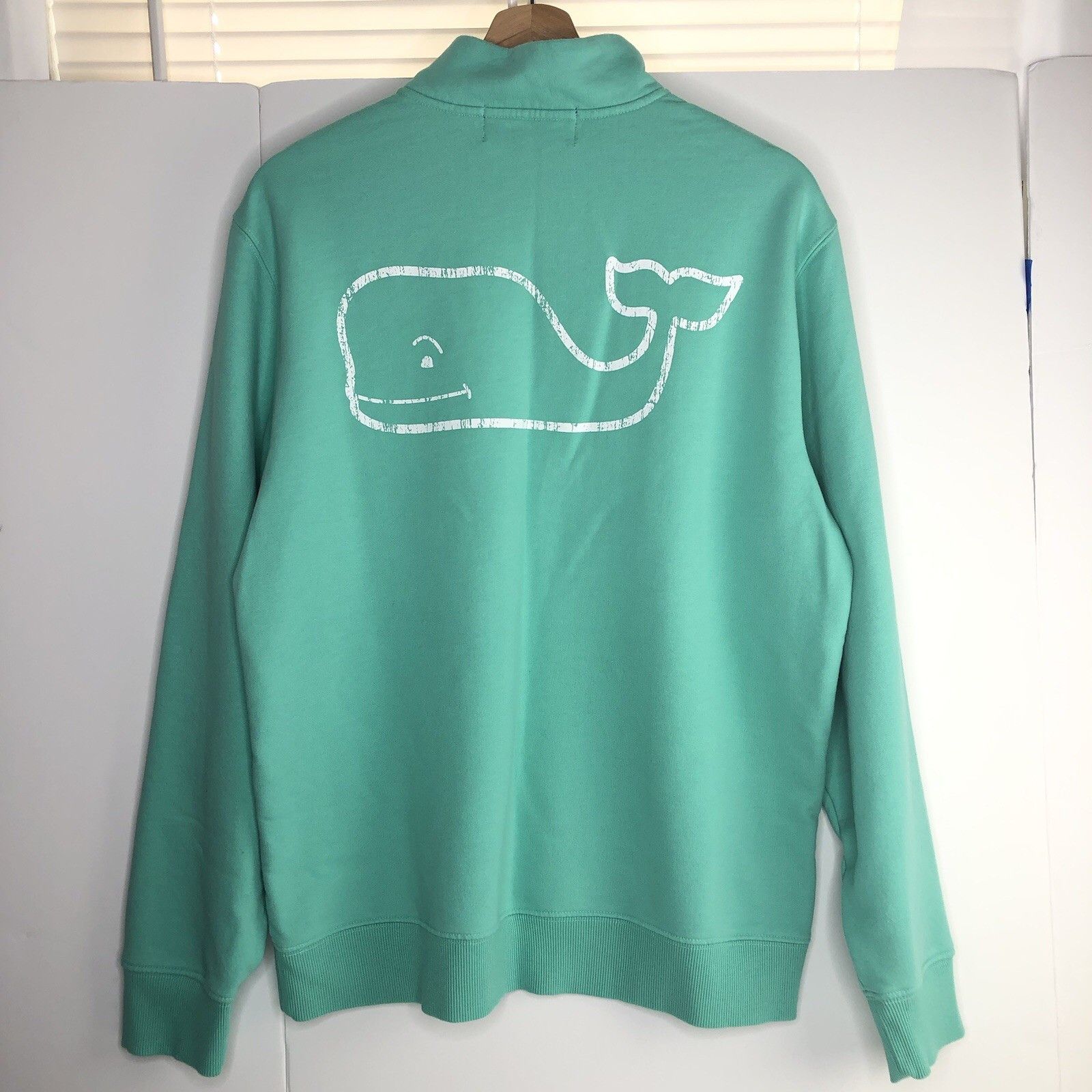 Vineyard Vines Saltwater Mens Mint Sweatshirt M Pima Whale 1/4 Zip Size US M / EU 48-50 / 2 - 4 Thumbnail